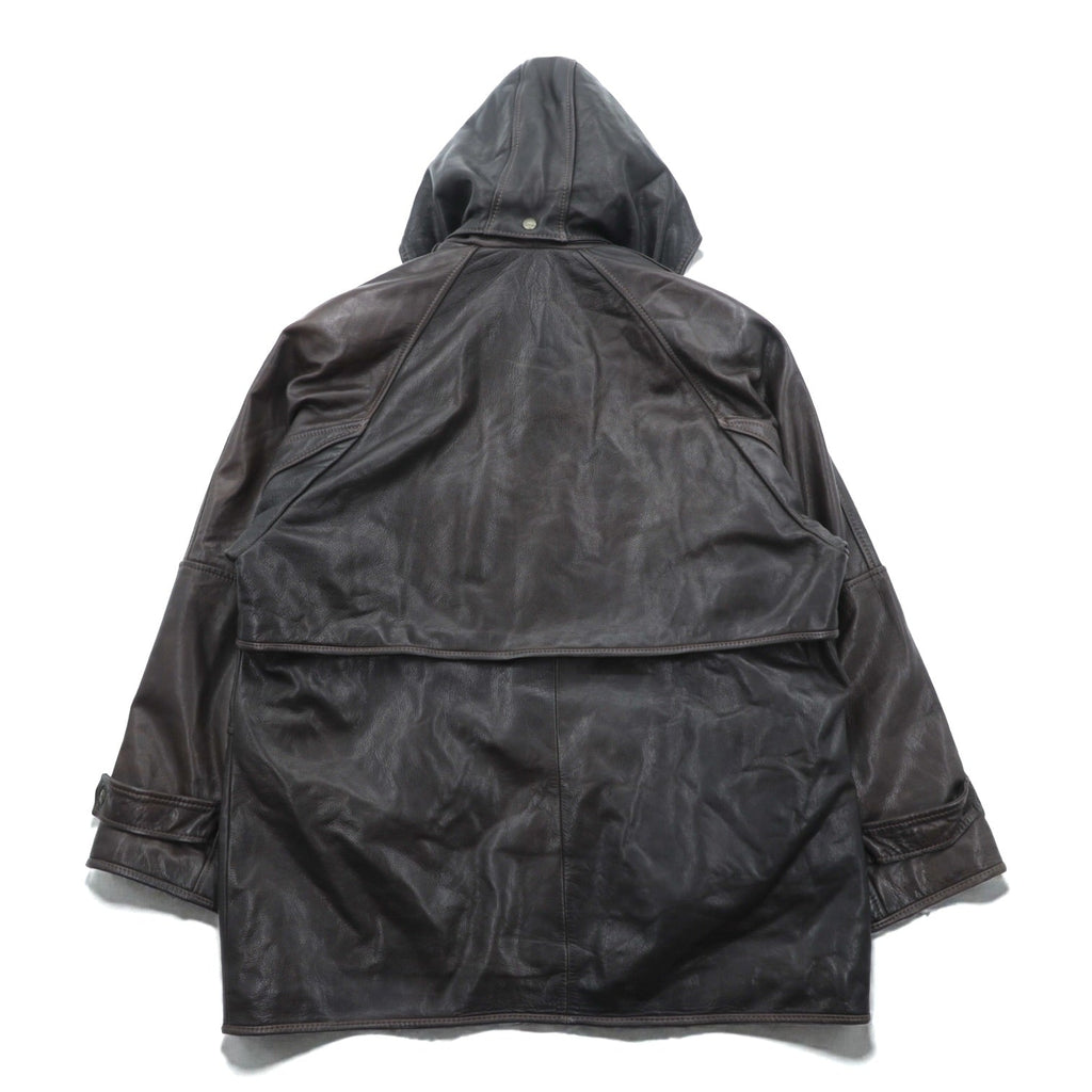 REDSKINS 90年代 ユーロヴィンテージ レザー ファイヤーマンジャケット カーコート XL B-32 ARMY & CIVIL レザー 本革