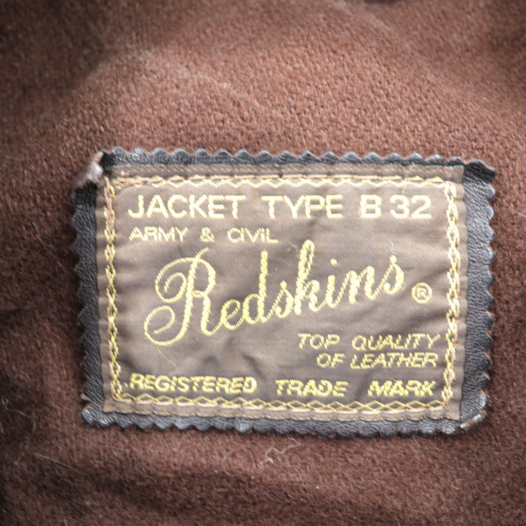 REDSKINS 90年代 ユーロヴィンテージ レザー ファイヤーマンジャケット カーコート XL B-32 ARMY & CIVIL レザー 本革