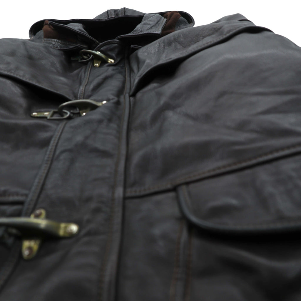 REDSKINS 90年代 ユーロヴィンテージ レザー ファイヤーマンジャケット カーコート XL B-32 ARMY & CIVIL レザー 本革