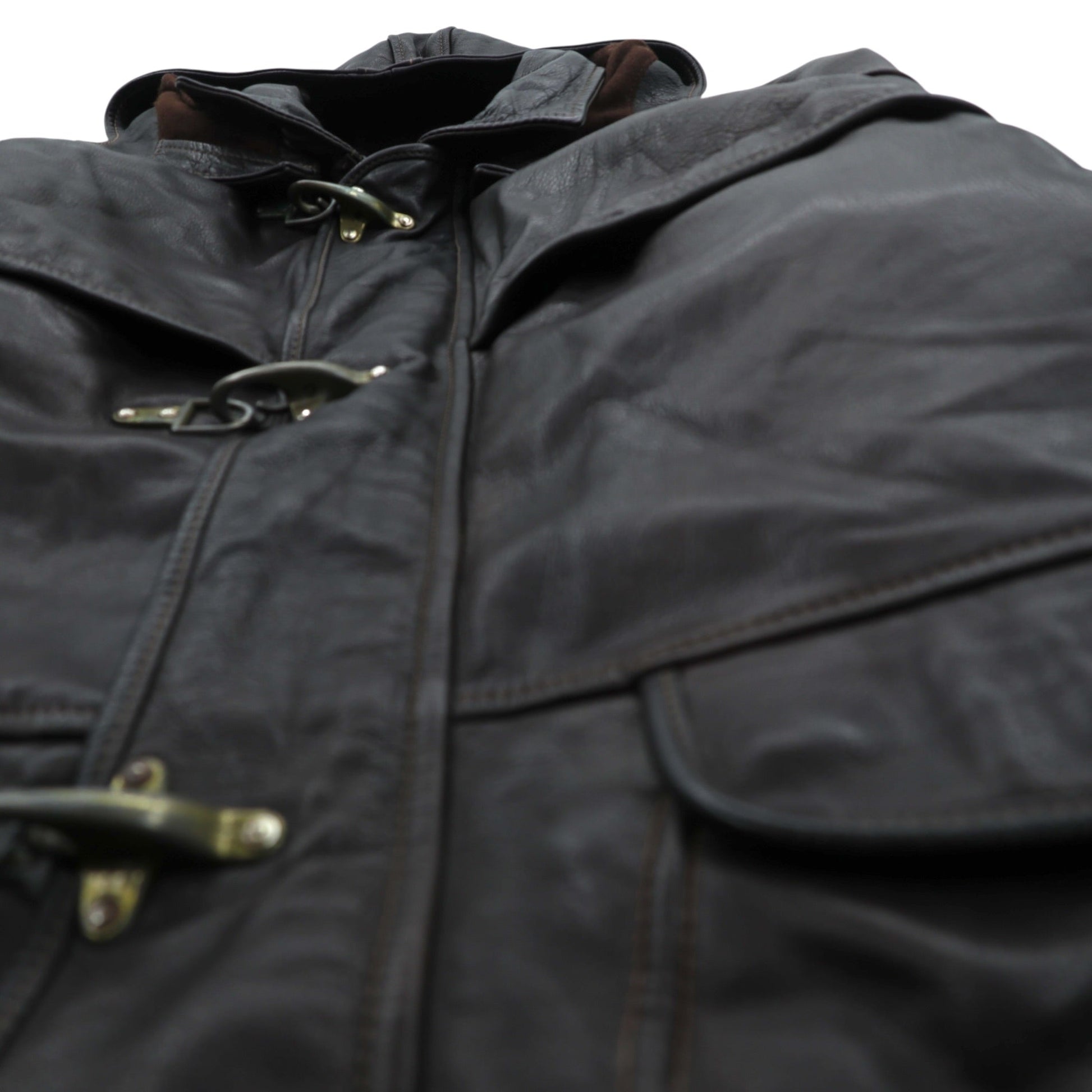 REDSKINS 90年代 ユーロヴィンテージ レザー ファイヤーマンジャケット カーコート XL B-32 ARMY & CIVIL レザー 本革