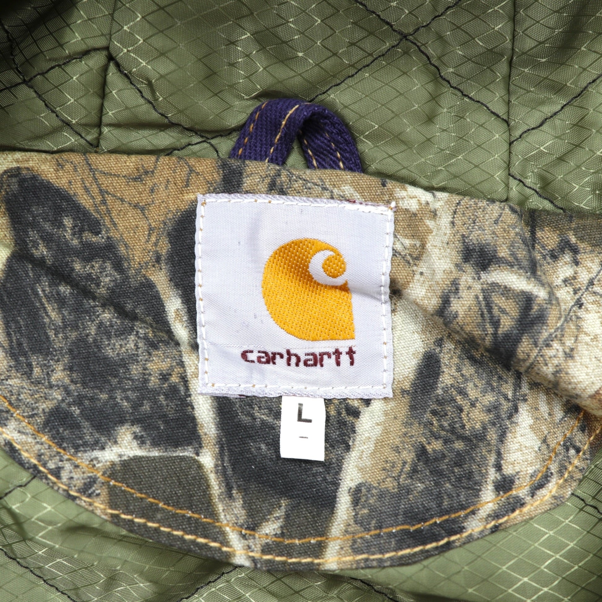 carhartt リメイク 再構築 リアルツリーカモ アクティブジャケット パーカー ブルゾン L カーキ コットン