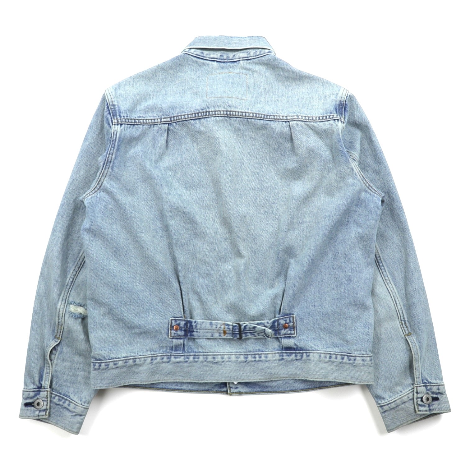 Levi's 1st タイプ 大戦モデル ビッグE デニムジャケット Gジャン S ビッグサイズ シンチバック TYPE 1 A3174-0006 LIGHT WASH ダメージ加工 ダブルプリーツ リラックスフィット レザーパッチ