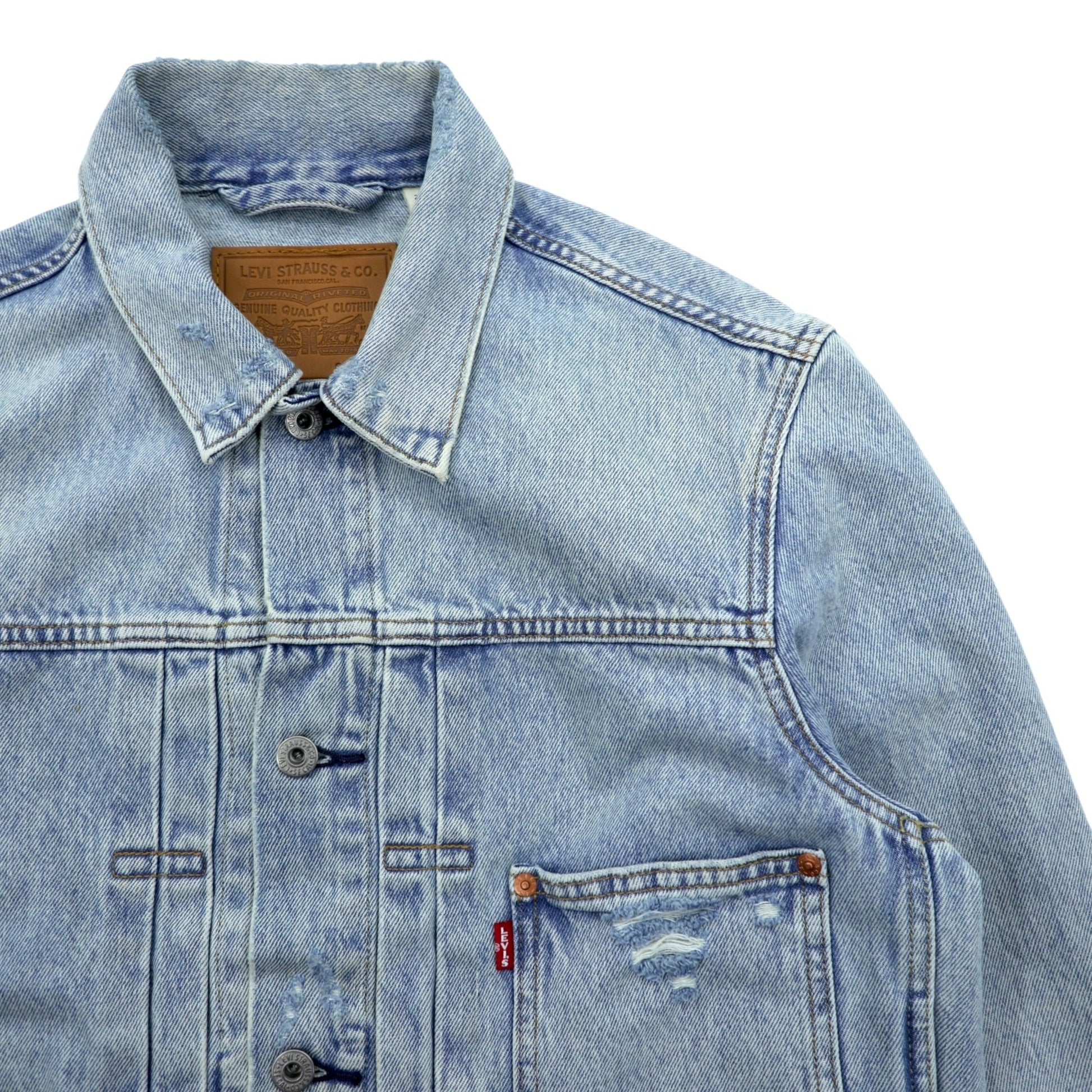 Levi's 1st タイプ 大戦モデル ビッグE デニムジャケット Gジャン S ビッグサイズ シンチバック TYPE 1 A3174-0006 LIGHT WASH ダメージ加工 ダブルプリーツ リラックスフィット レザーパッチ