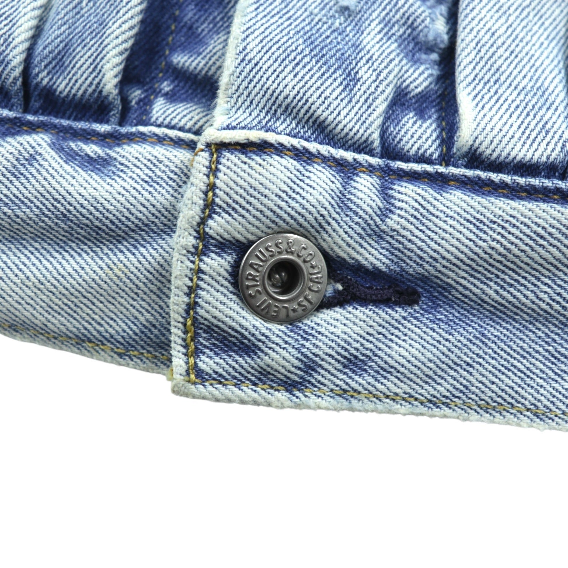Levi's 1st タイプ 大戦モデル ビッグE デニムジャケット Gジャン S ビッグサイズ シンチバック TYPE 1 A3174-0006 LIGHT WASH ダメージ加工 ダブルプリーツ リラックスフィット レザーパッチ