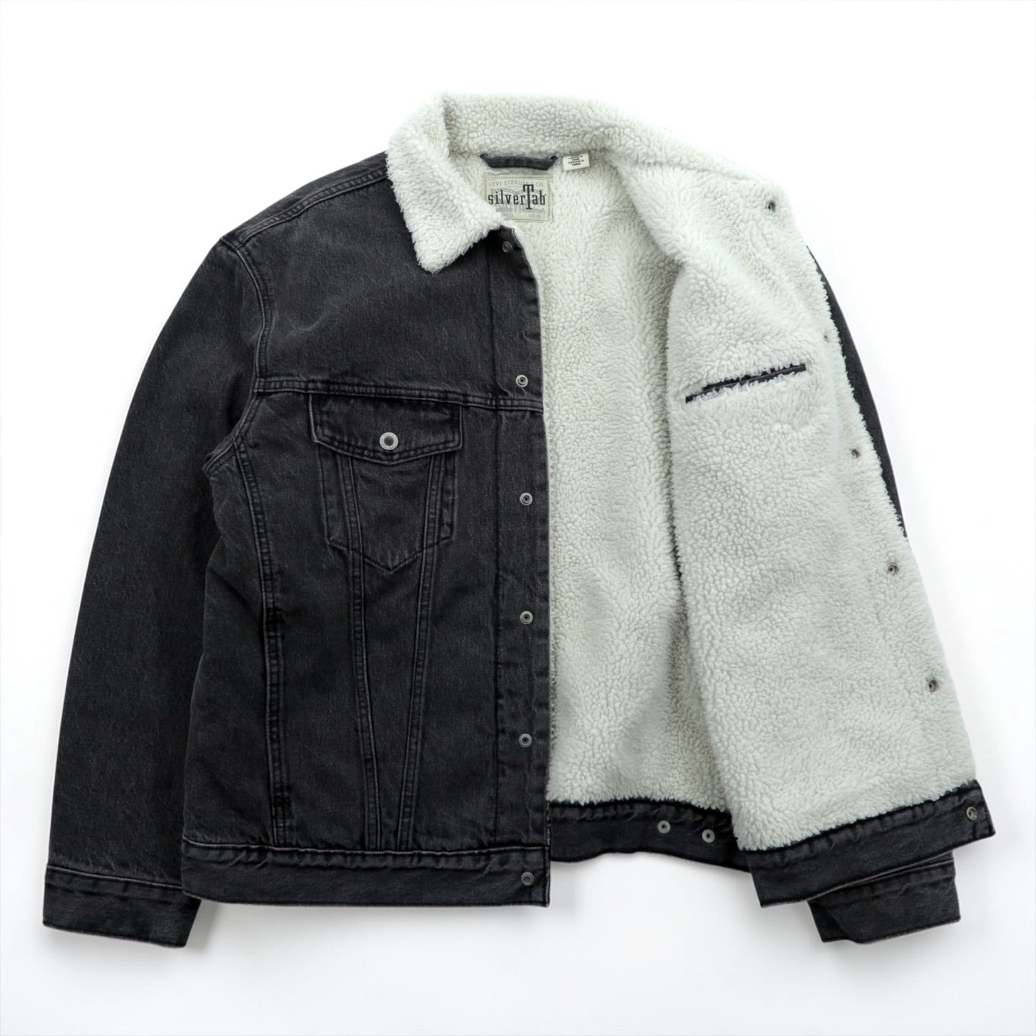 Levi's シェルパ トラッカージャケット 裏ボア デニムジャケット Gジャン M ビッグサイズ Silver Tab シルバータブ A3180-0005