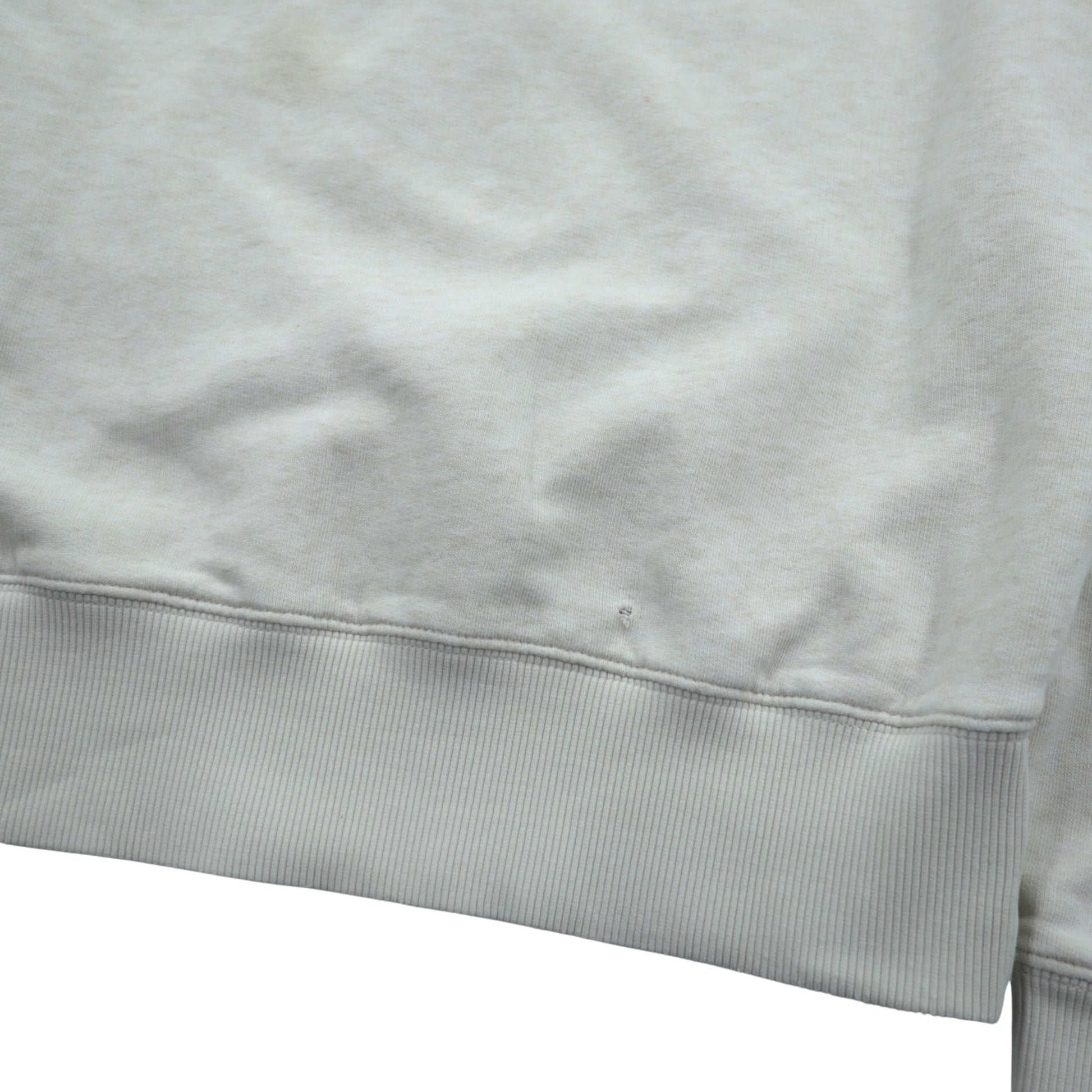 FRED PERRY 両V スウェット トレーナー S ホワイト ダメージ加工 ワンポイントロゴ M9315