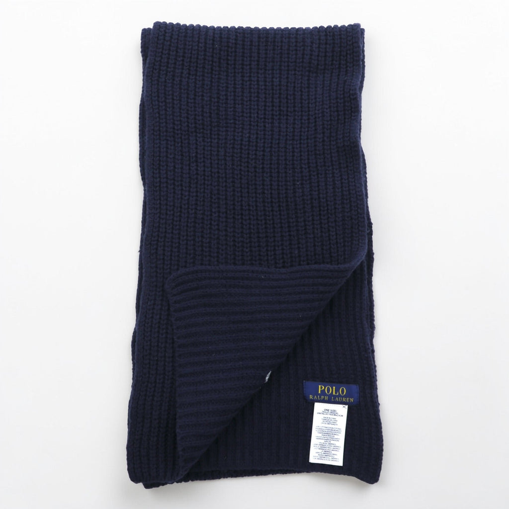 Polo Ralph Lauren ポロベア マフラー ネイビー リブニット タキシード