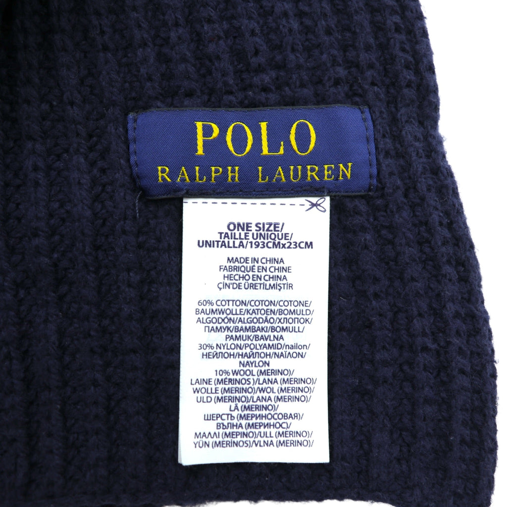 Polo Ralph Lauren ポロベア マフラー ネイビー リブニット タキシード