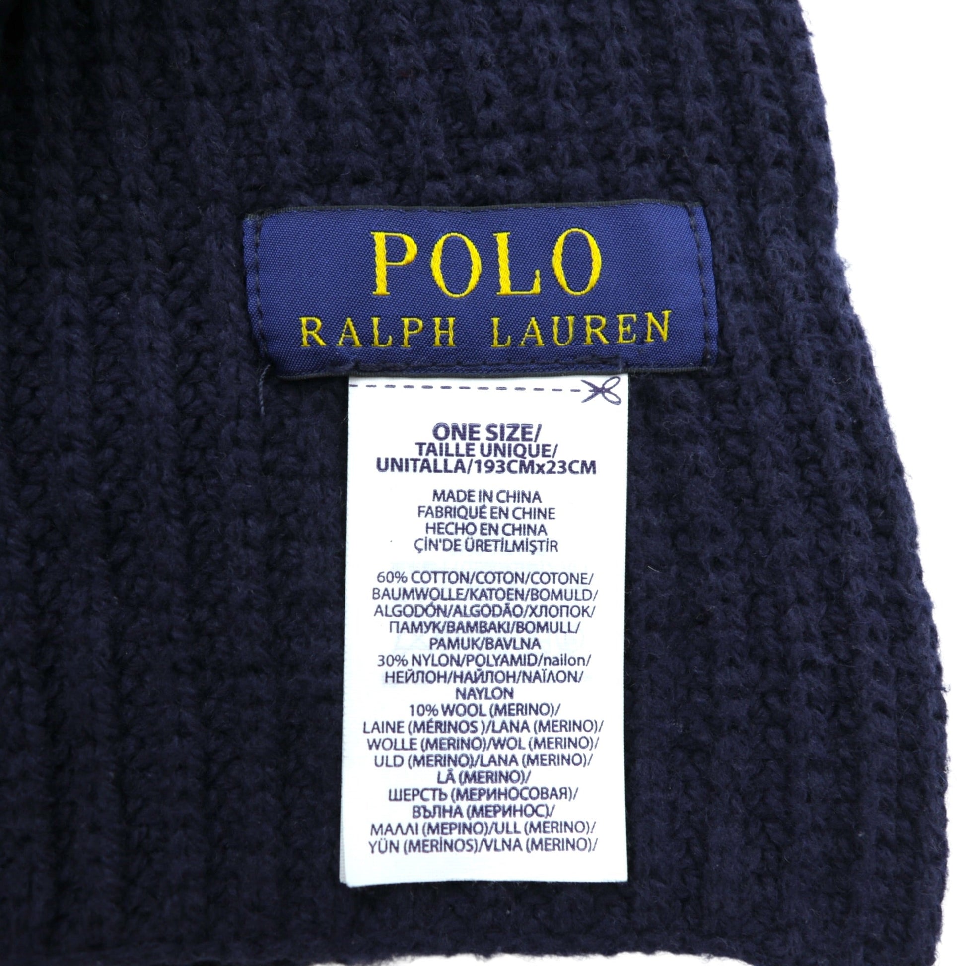 Polo Ralph Lauren ポロベア マフラー ネイビー リブニット タキシード