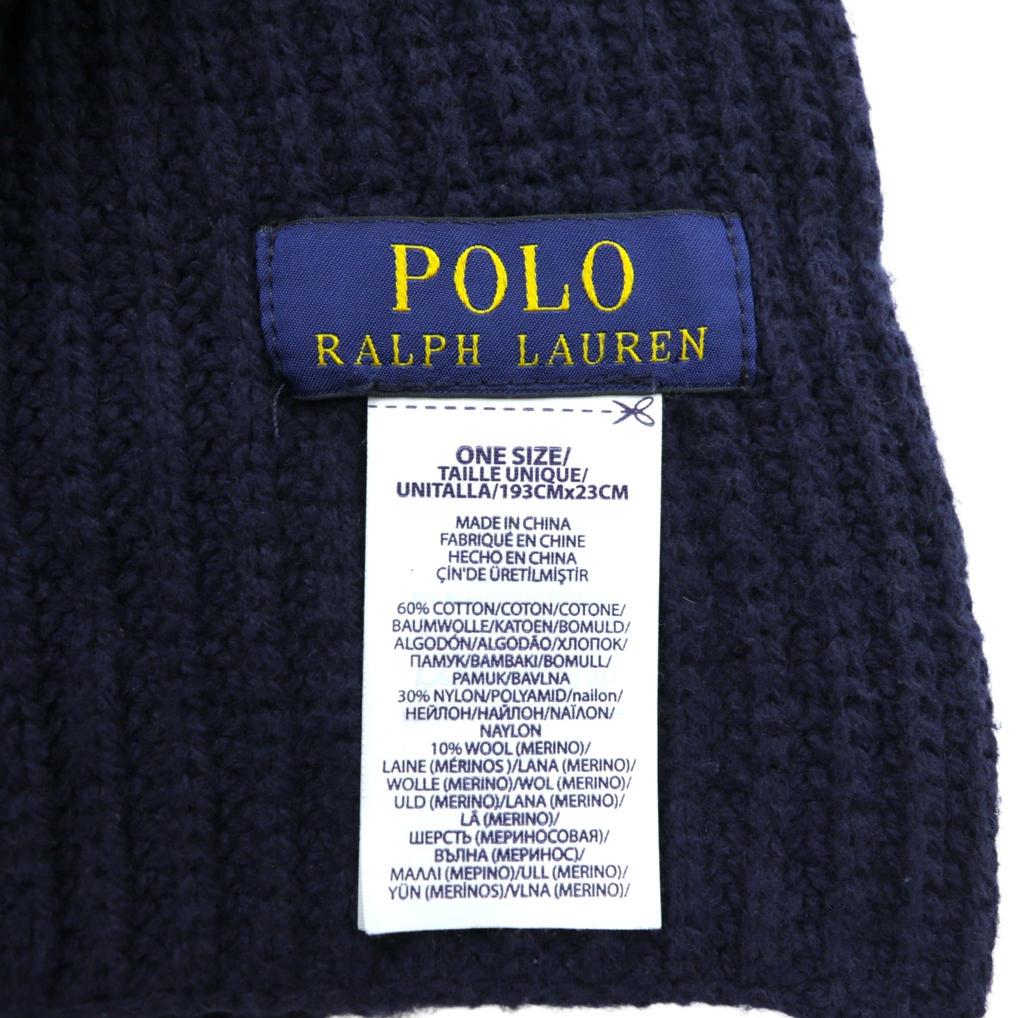 Polo Ralph Lauren ポロベア マフラー ネイビー リブニット タキシード