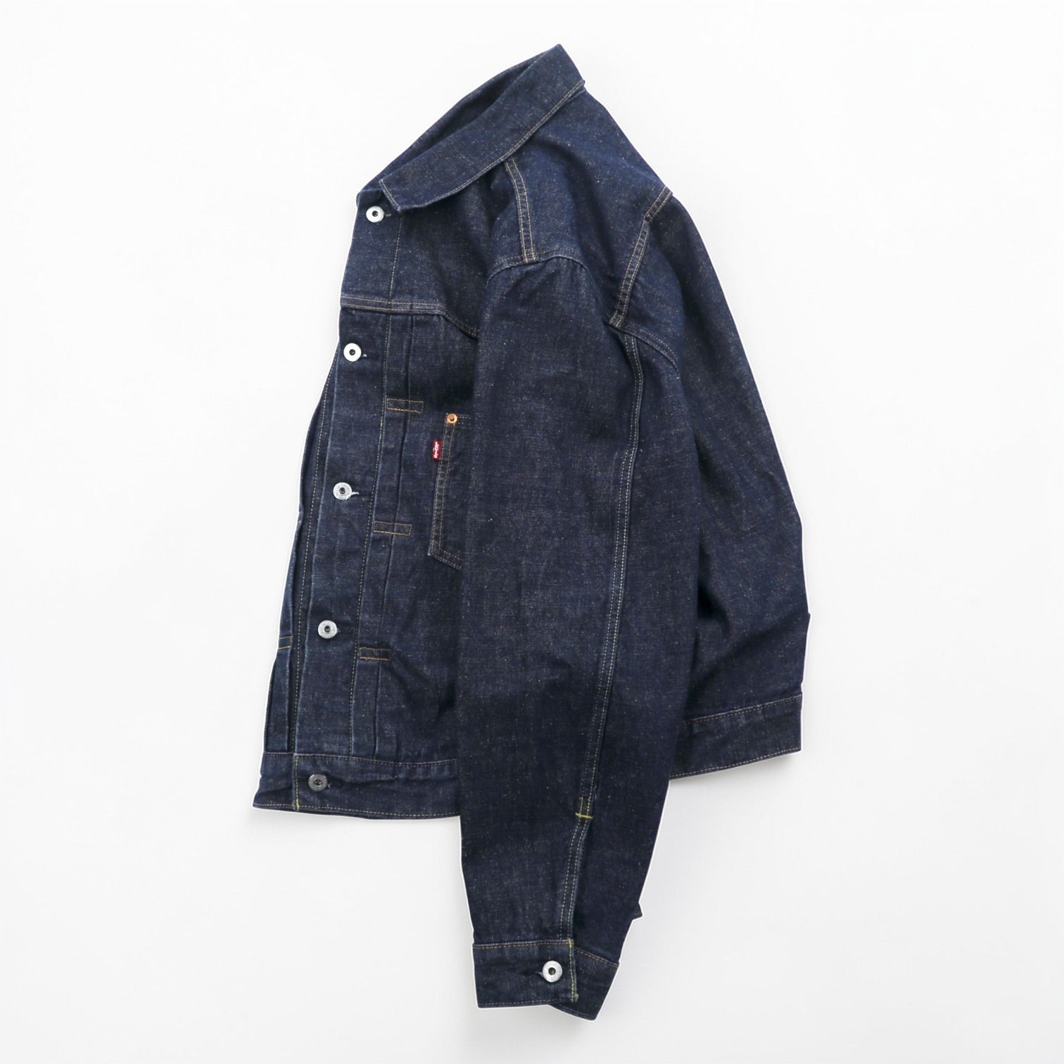 Levi's 大戦モデル 1st タイプ ビッグE デニムジャケット 赤耳 Gジャン L セルビッジ TYPEⅠ ダブルプリーツ シンチバック 濃紺 リジッド PREMIUM A3174-0002