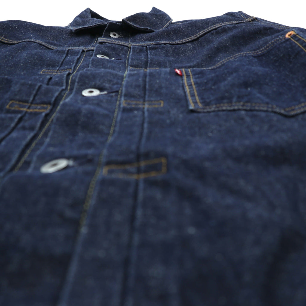 Levi's 大戦モデル 1st タイプ ビッグE デニムジャケット 赤耳 Gジャン L セルビッジ TYPEⅠ ダブルプリーツ シンチバック 濃紺 リジッド PREMIUM A3174-0002