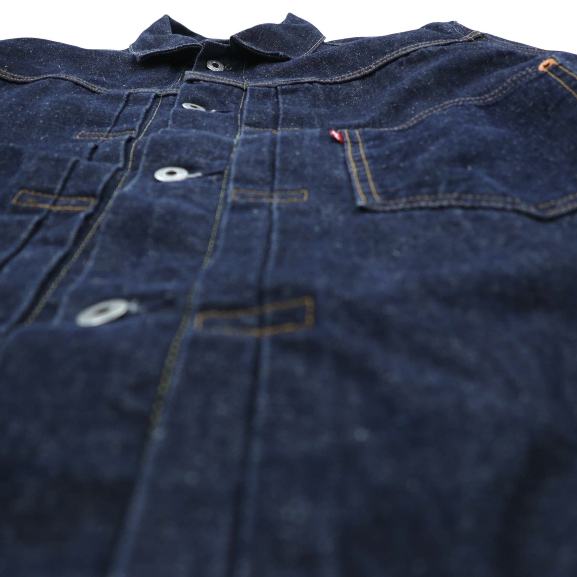 Levi's 大戦モデル 1st タイプ ビッグE デニムジャケット 赤耳 Gジャン L セルビッジ TYPEⅠ ダブルプリーツ シンチバック 濃紺 リジッド PREMIUM A3174-0002