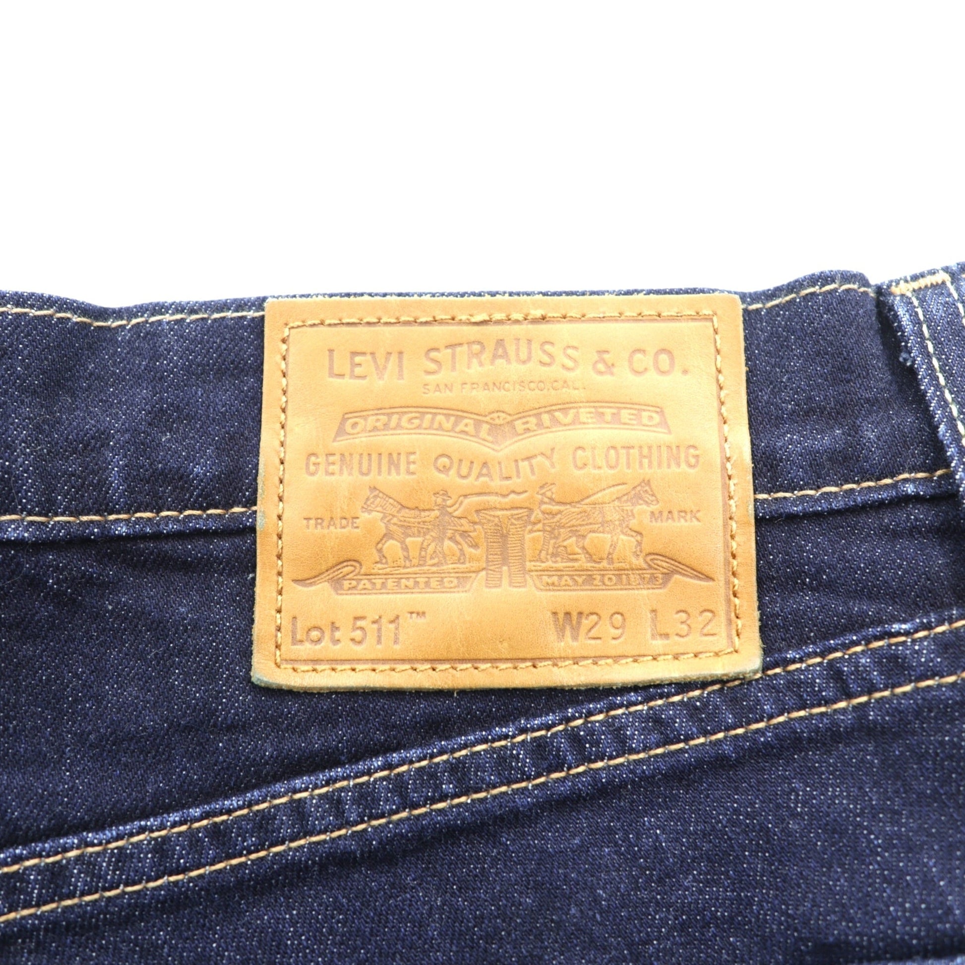 Levi's ビッグE 511 スリムフィット ストレッチ デニムパンツ ジーンズ S インディゴ レザーパッチ PREMIUM 04511-2406