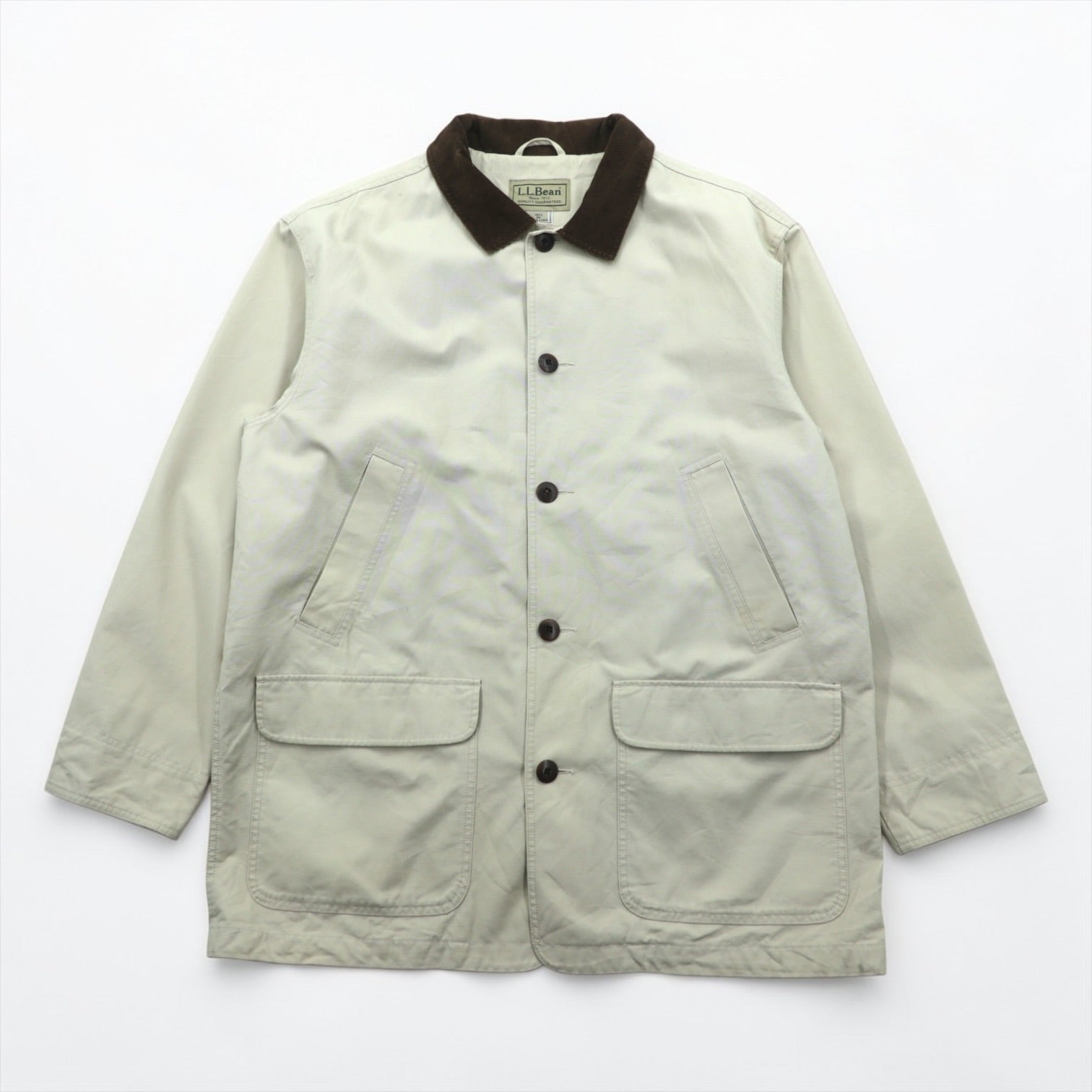 L.L.Bean フィールドコート ハンティングジャケット XL ナチュラル アイボリー WY16 襟コーデュロイ