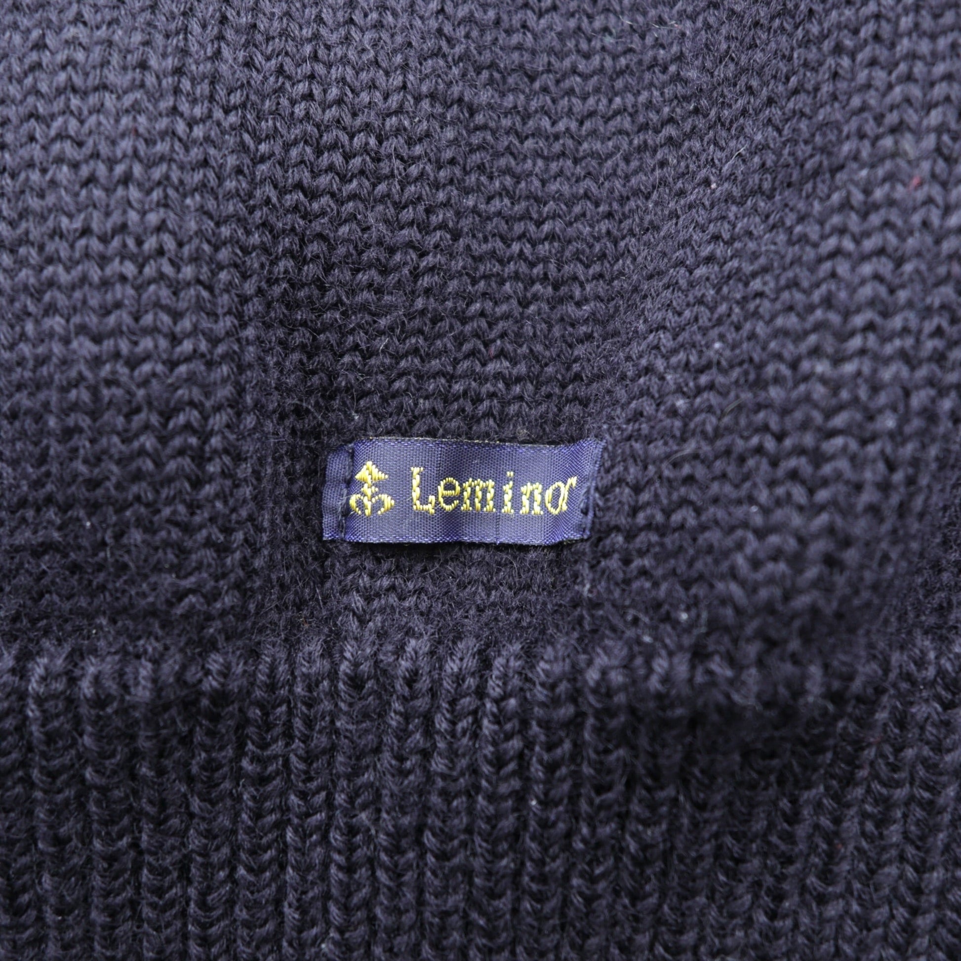 Le minor 90年代 フランス製 ヴィンテージ ニット セーター L ネイビー ケーブル編み