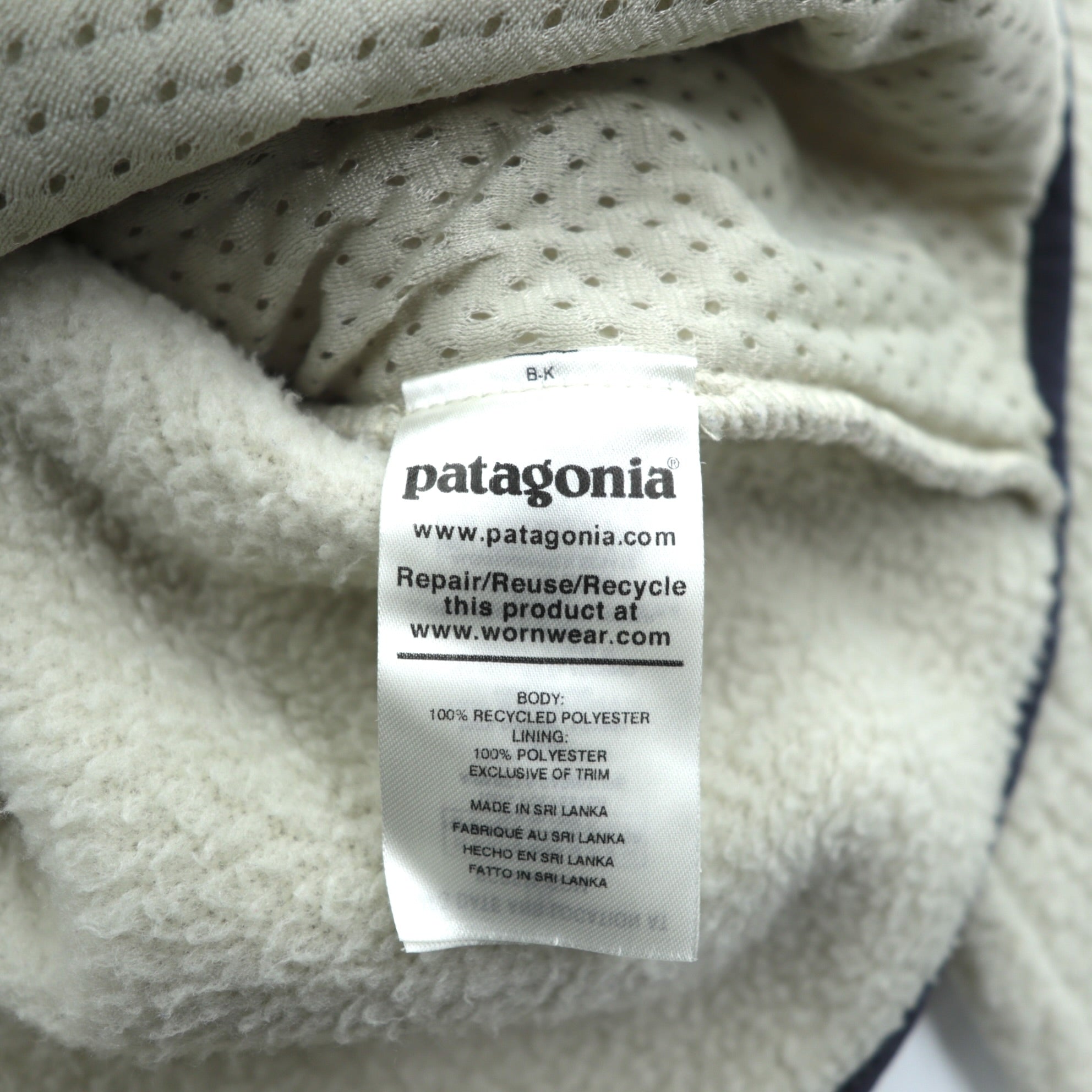 Patagonia レトロ パイル フーディー フリースジャケット L ベージュ ペリカン ジップパーカー 22806