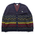 LACOSTE 80年代 フランス製 ヴィンテージ ニット カーディガン L フレンチラコステ フェアアイル柄