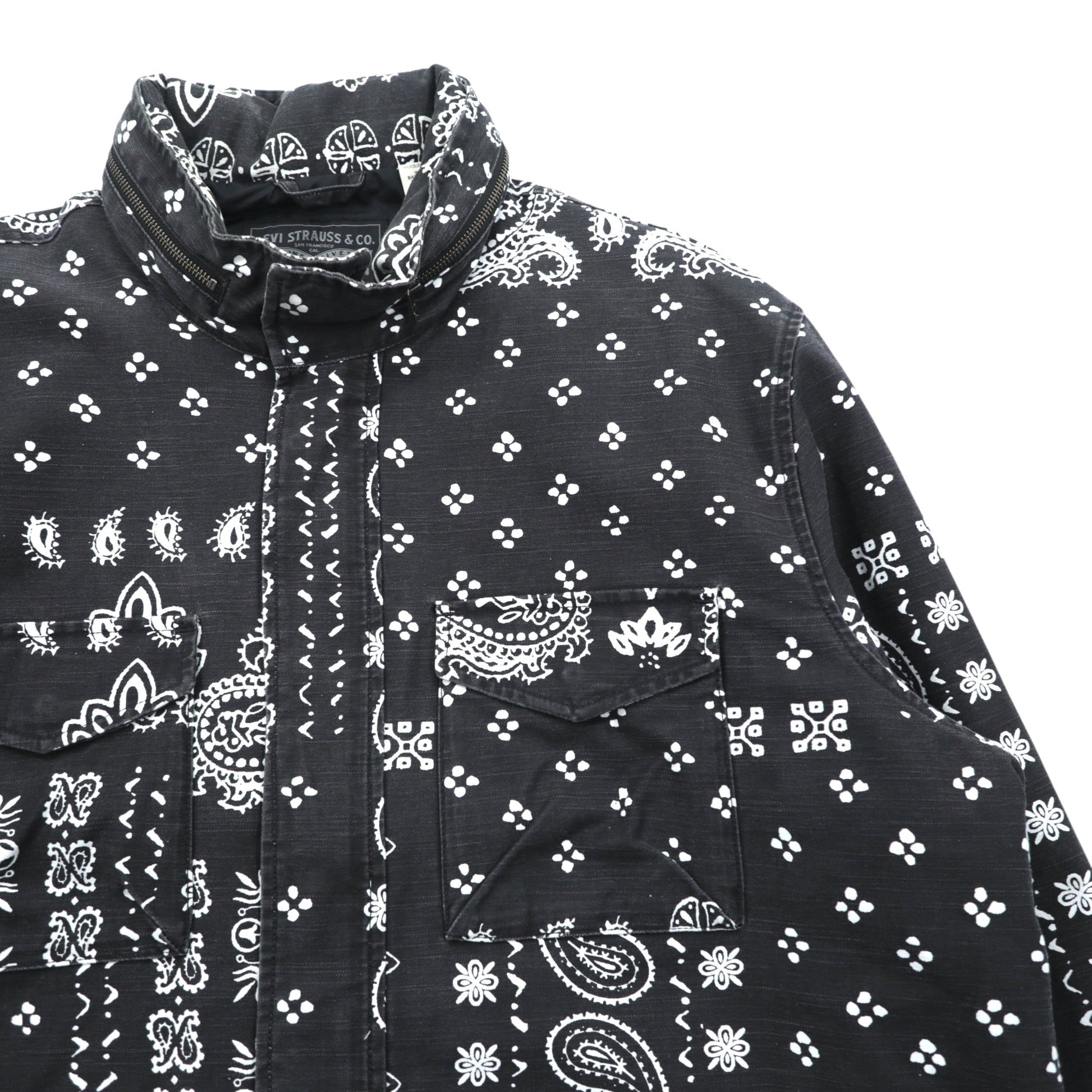 Levi's フィールドコート ミリタリージャケット XL ペイズリー フード収納 KEARNY FIELD COAT BANDANA REMIX A4419-0003