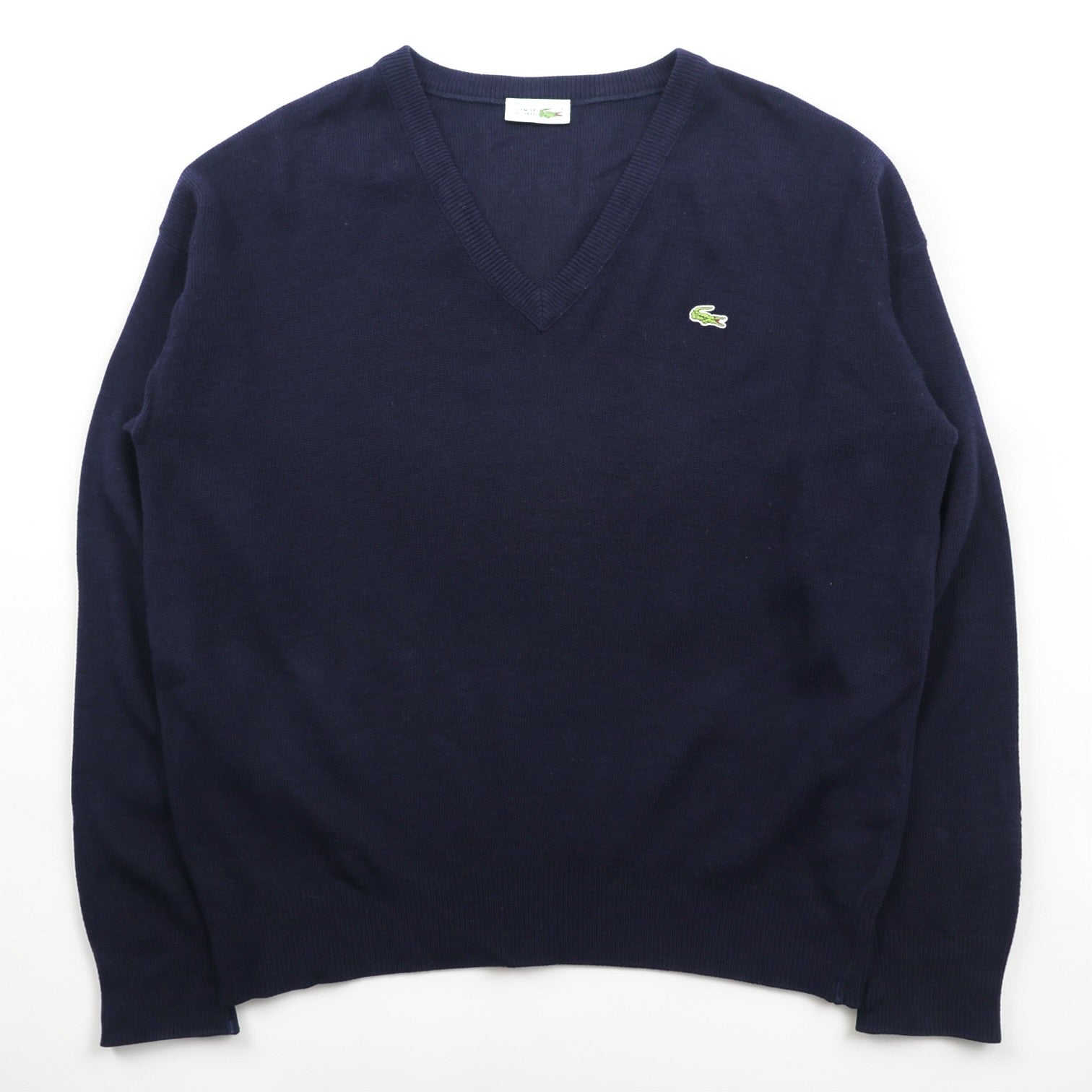 CHEMISE LACOSTE 80年代 フランス製 ヴィンテージ Vネック ニット セーター L フレンチラコステ