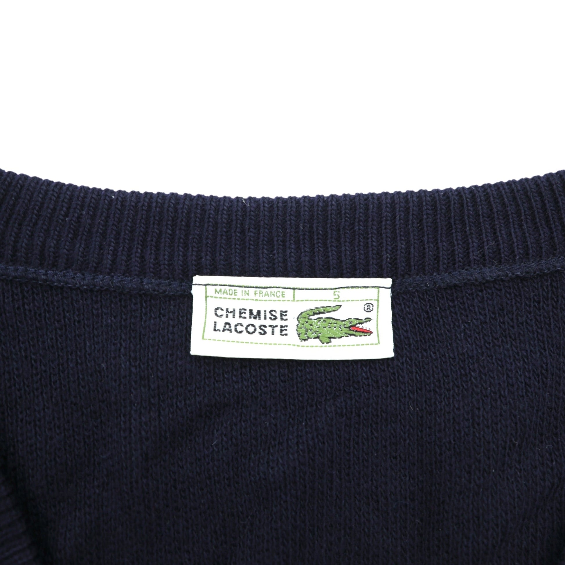 CHEMISE LACOSTE 80年代 フランス製 ヴィンテージ Vネック ニット セーター L フレンチラコステ