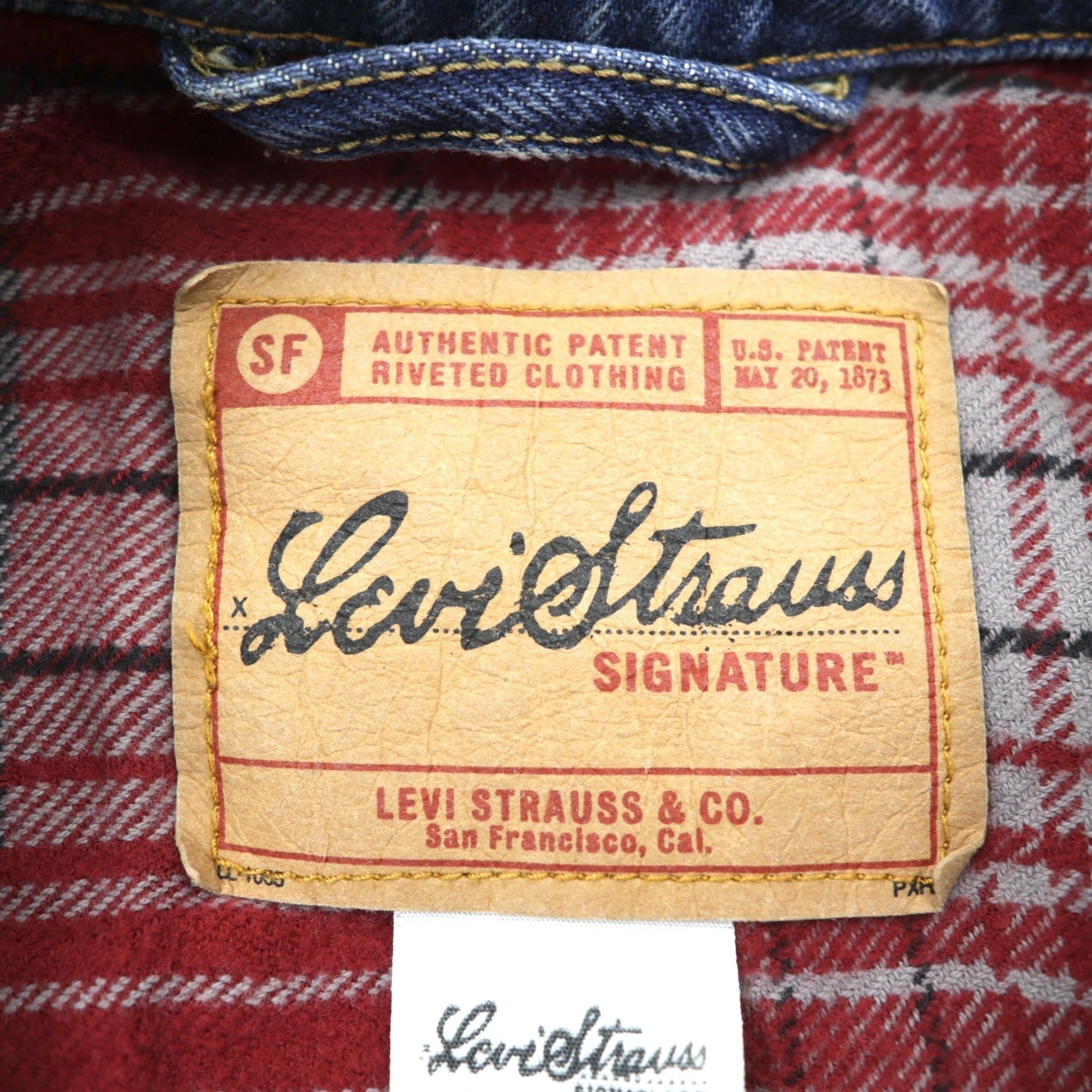 Levi's 00年代 ヴィンテージ デニム トラッカージャケット Gジャン S インディゴ チェック ネルライナー 909014518