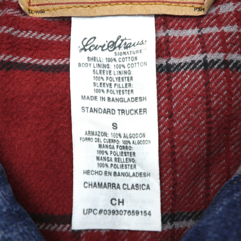 Levi's 00年代 ヴィンテージ デニム トラッカージャケット Gジャン S インディゴ チェック ネルライナー 909014518