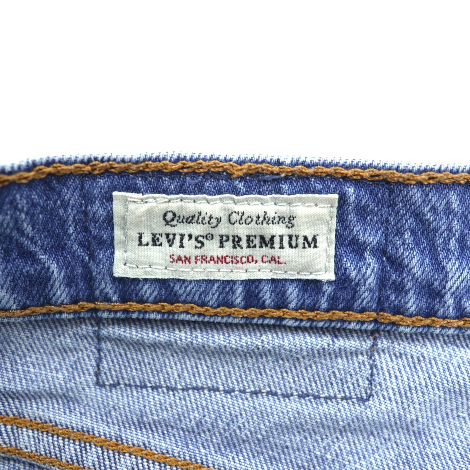 Levi's 501 ビッグE デニムパンツ ジーンズ L インディゴ CROP JAZZ POP レザーパッチ ボタンフライ PREMIUM トルコ製 36200-0225