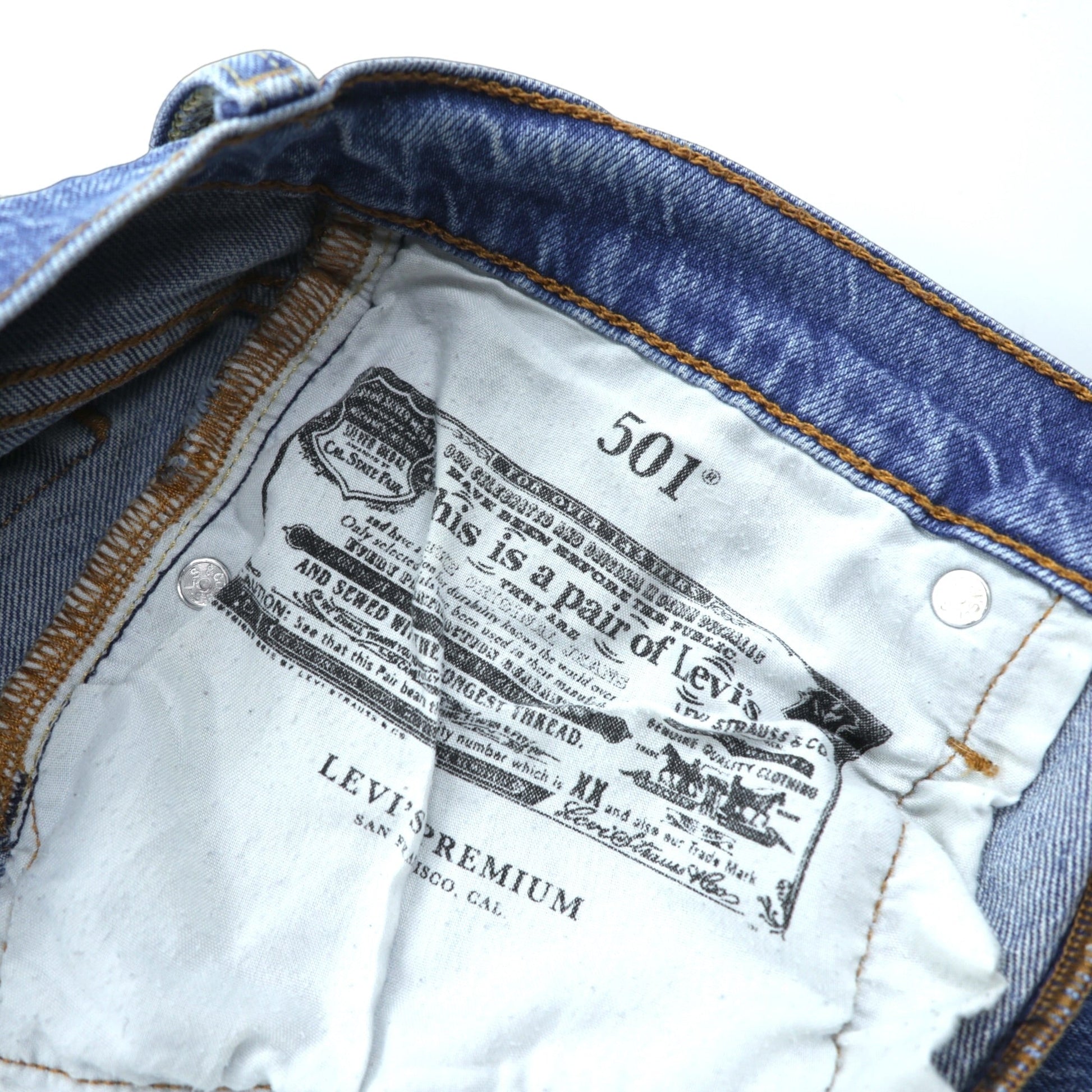 Levi's 501 ビッグE デニムパンツ ジーンズ L インディゴ CROP JAZZ POP レザーパッチ ボタンフライ PREMIUM トルコ製 36200-0225