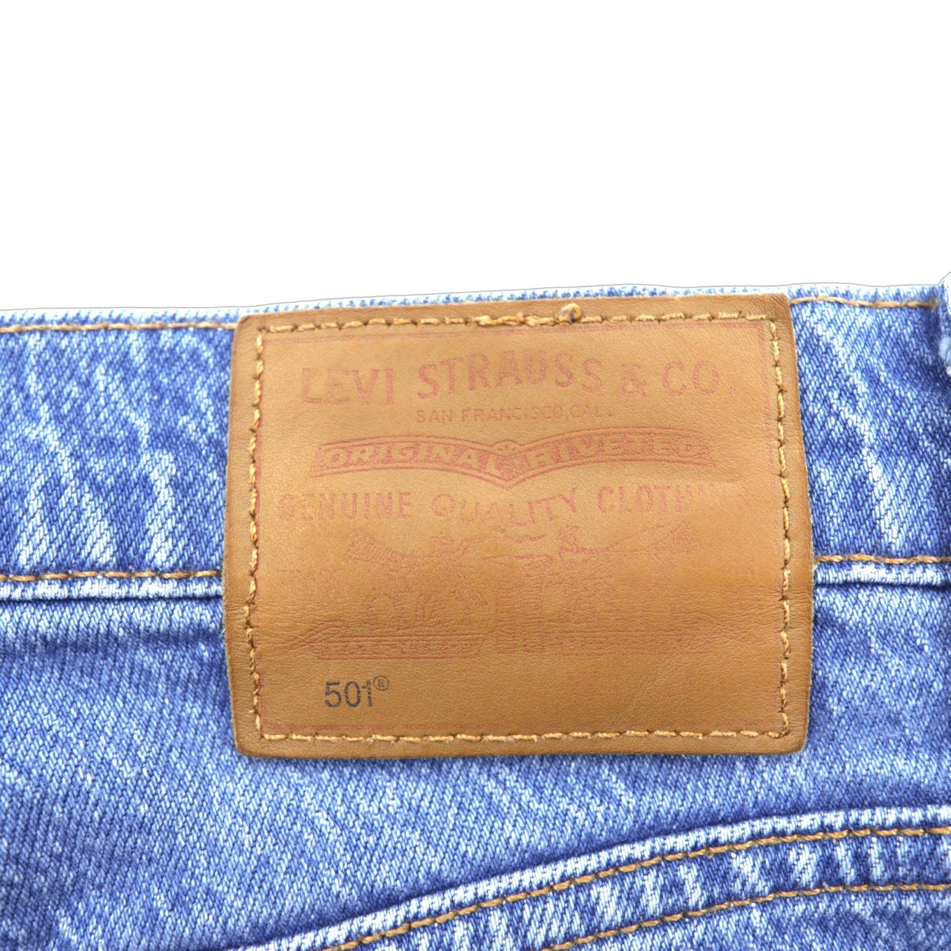 Levi's 501 ビッグE デニムパンツ ジーンズ L インディゴ CROP JAZZ POP レザーパッチ ボタンフライ PREMIUM トルコ製 36200-0225