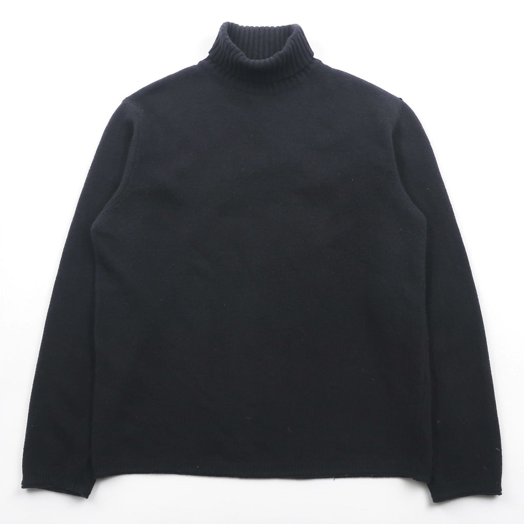 HUGO BOSS タートルネック ニット セーター XL ブラック 羊毛 ラムウール VIRGIN WOOL ハイネック