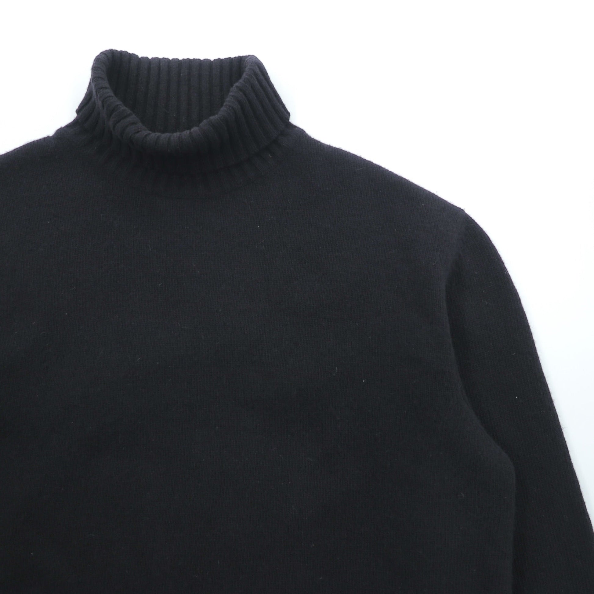 HUGO BOSS タートルネック ニット セーター XL ブラック 羊毛 ラムウール VIRGIN WOOL ハイネック