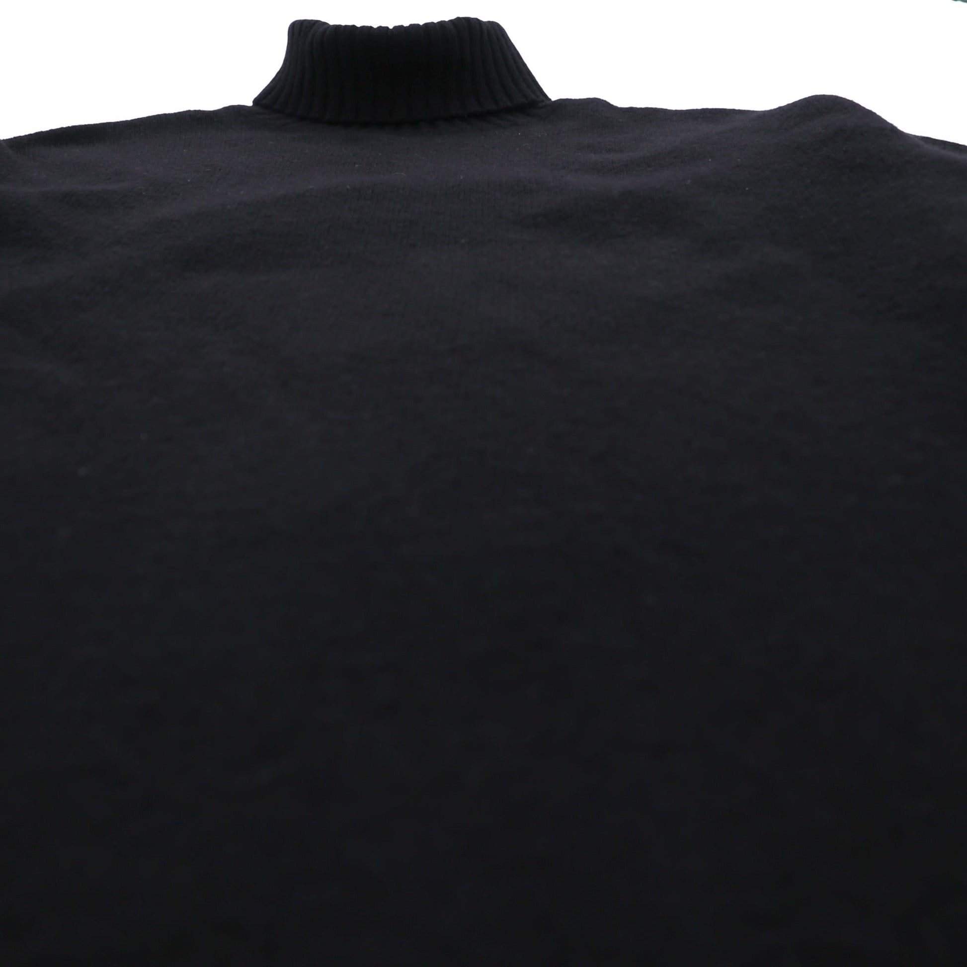 HUGO BOSS タートルネック ニット セーター XL ブラック 羊毛 ラムウール VIRGIN WOOL ハイネック