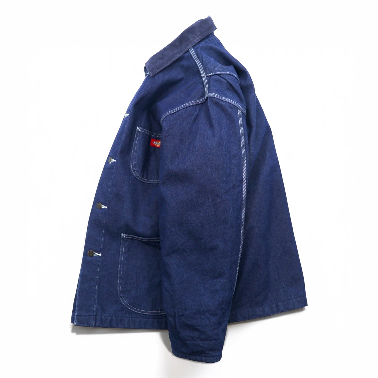 Dickies 90年代 デニム チョアコート カバーオール ワークジャケット L インディゴ 襟コーデュロイ 裏地ブランケット 3494NB