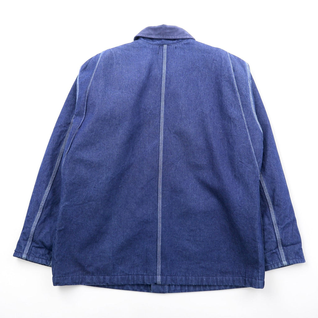 Dickies 90年代 デニム チョアコート カバーオール ワークジャケット L インディゴ 襟コーデュロイ 裏地ブランケット 3494NB