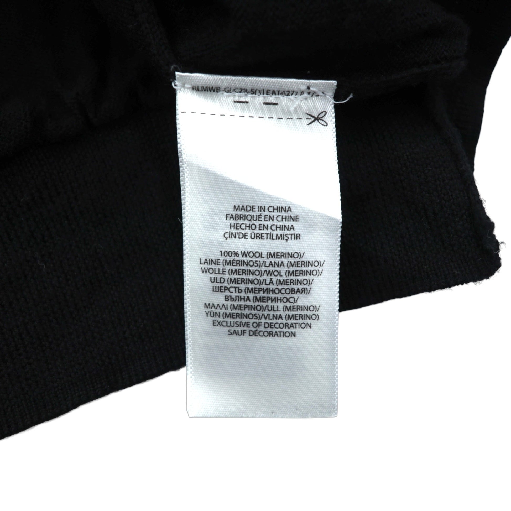 Polo Ralph Lauren メリノウール ニット セーター 2XL ブラック WASHABLE MERINO WOOL スモールポニー ロゴ 刺繍