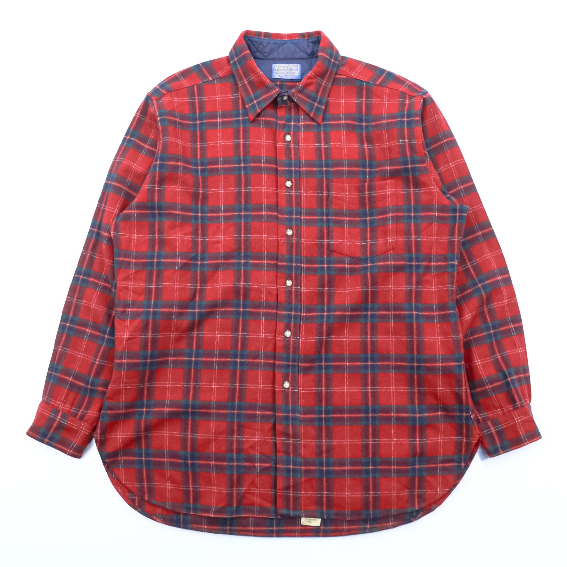PENDLETON 70年代 USA製 ヴィンテージ ウール フランネルシャツ XL チェック 胸ポケット