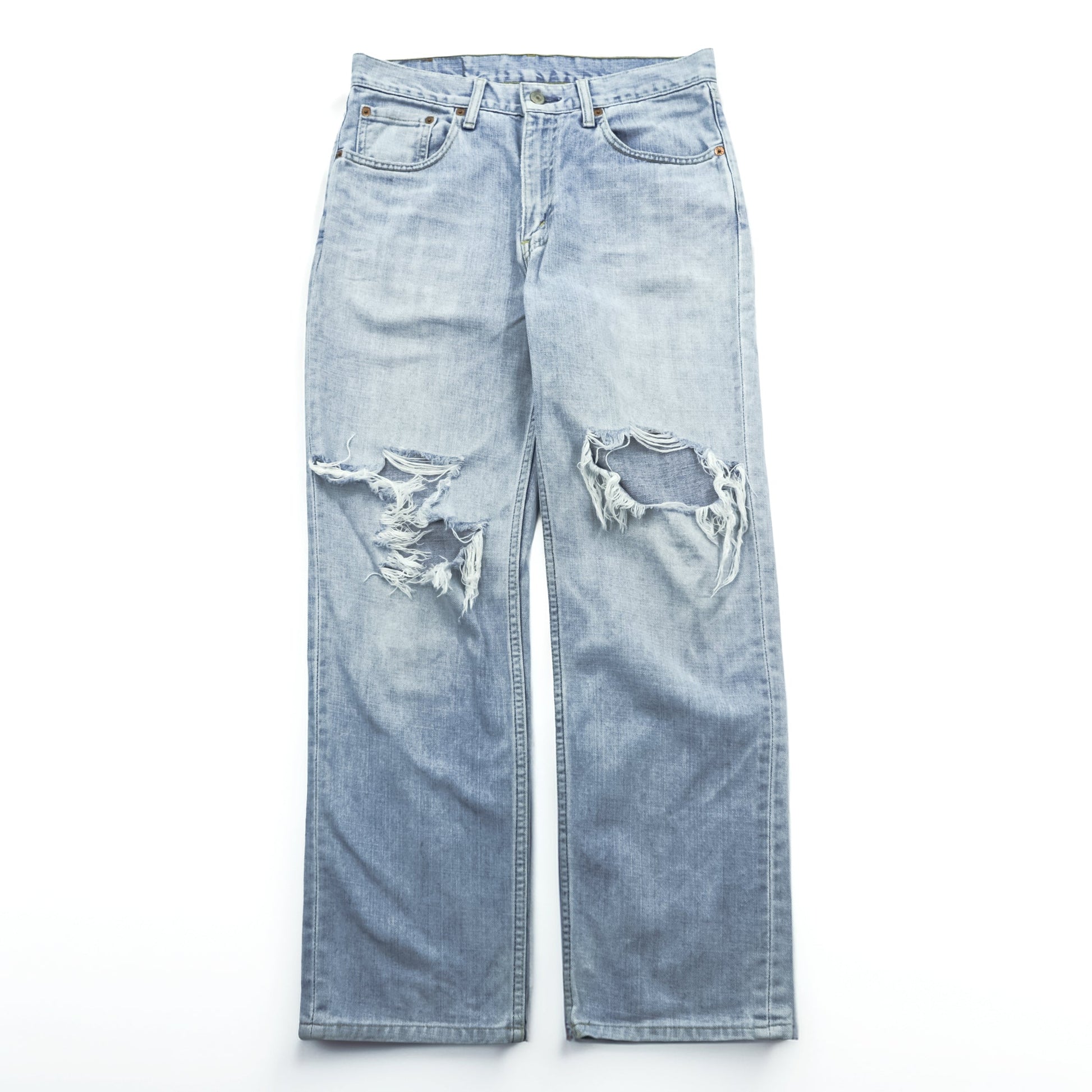 Levi's 533 ダメージ加工 クラッシュ デニムパンツ ジーンズ M インディゴ ボタン裏359 廃番 極東 フィリピン製