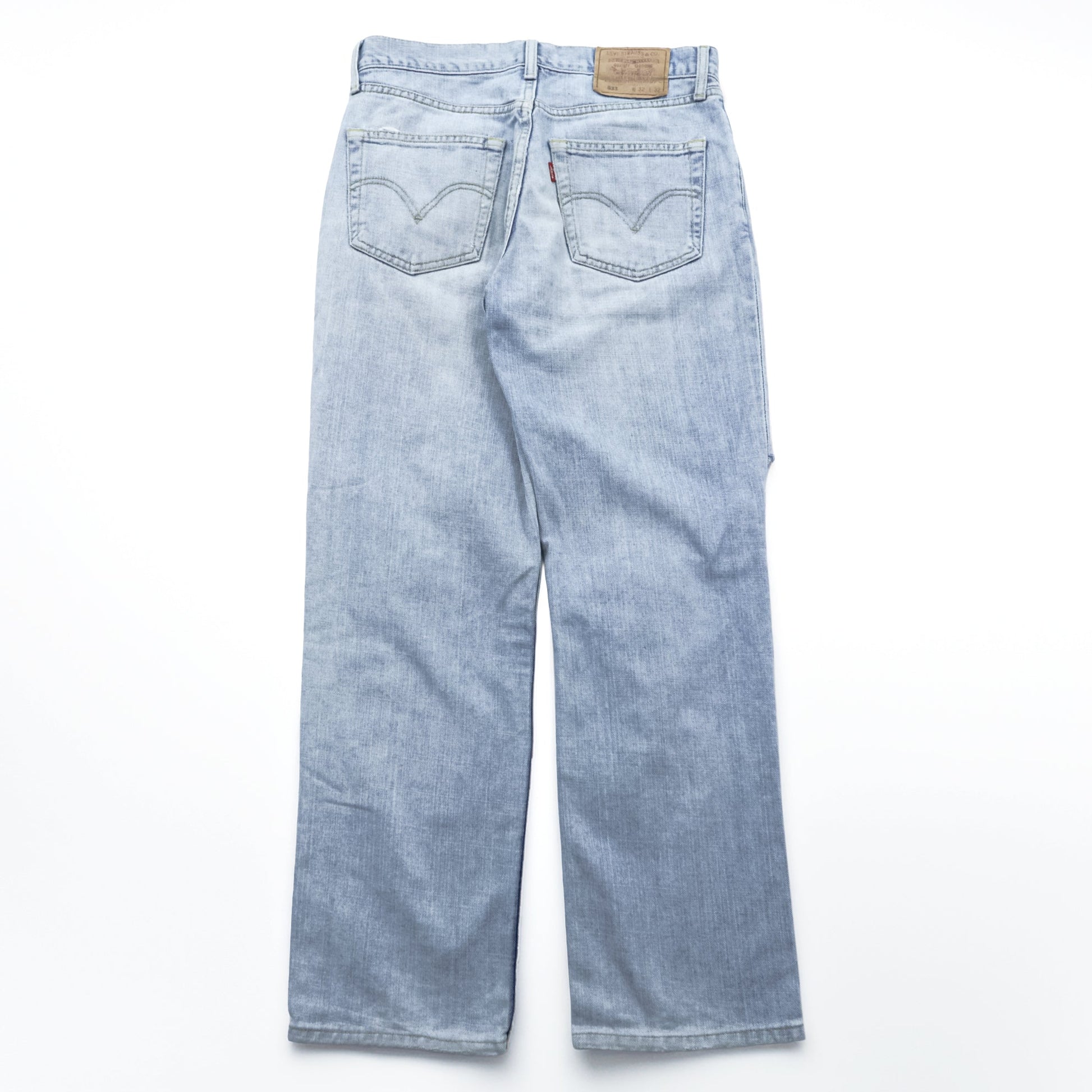 Levi's 533 ダメージ加工 クラッシュ デニムパンツ ジーンズ M インディゴ ボタン裏359 廃番 極東 フィリピン製
