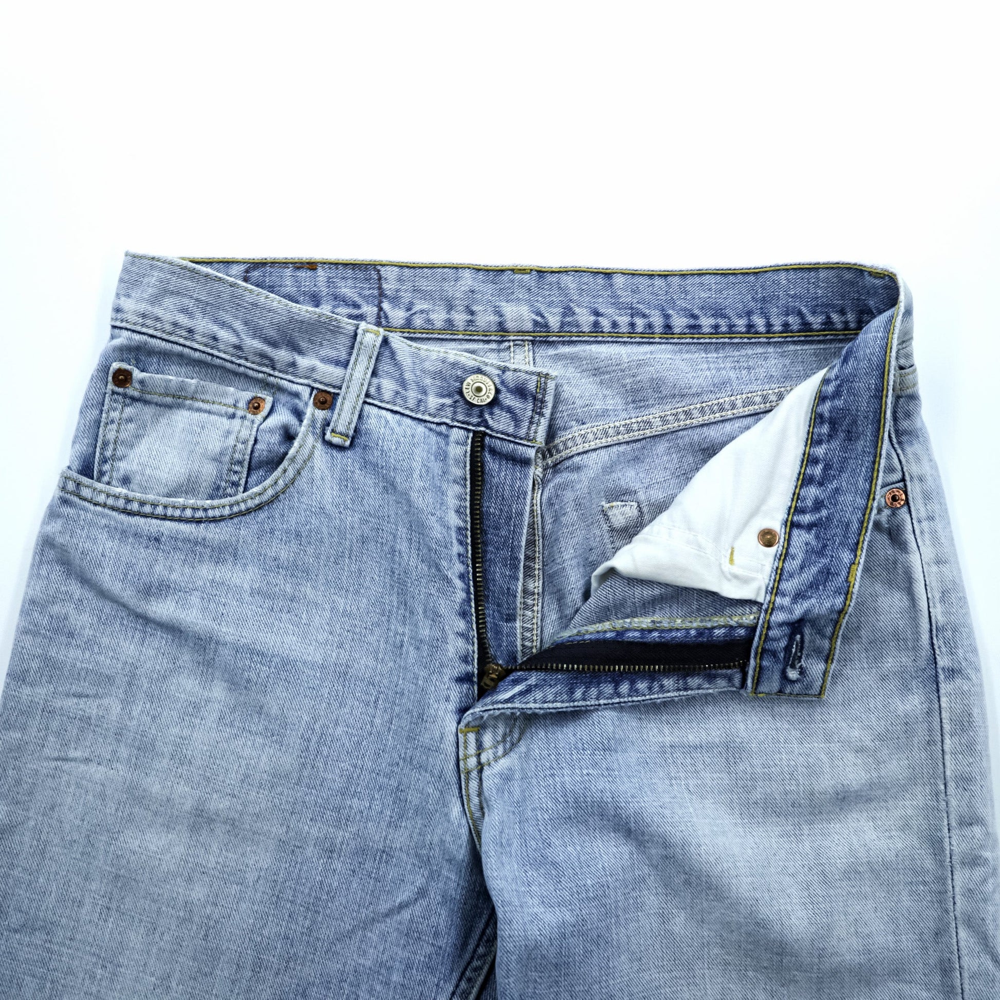 Levi's 533 ダメージ加工 クラッシュ デニムパンツ ジーンズ M インディゴ ボタン裏359 廃番 極東 フィリピン製