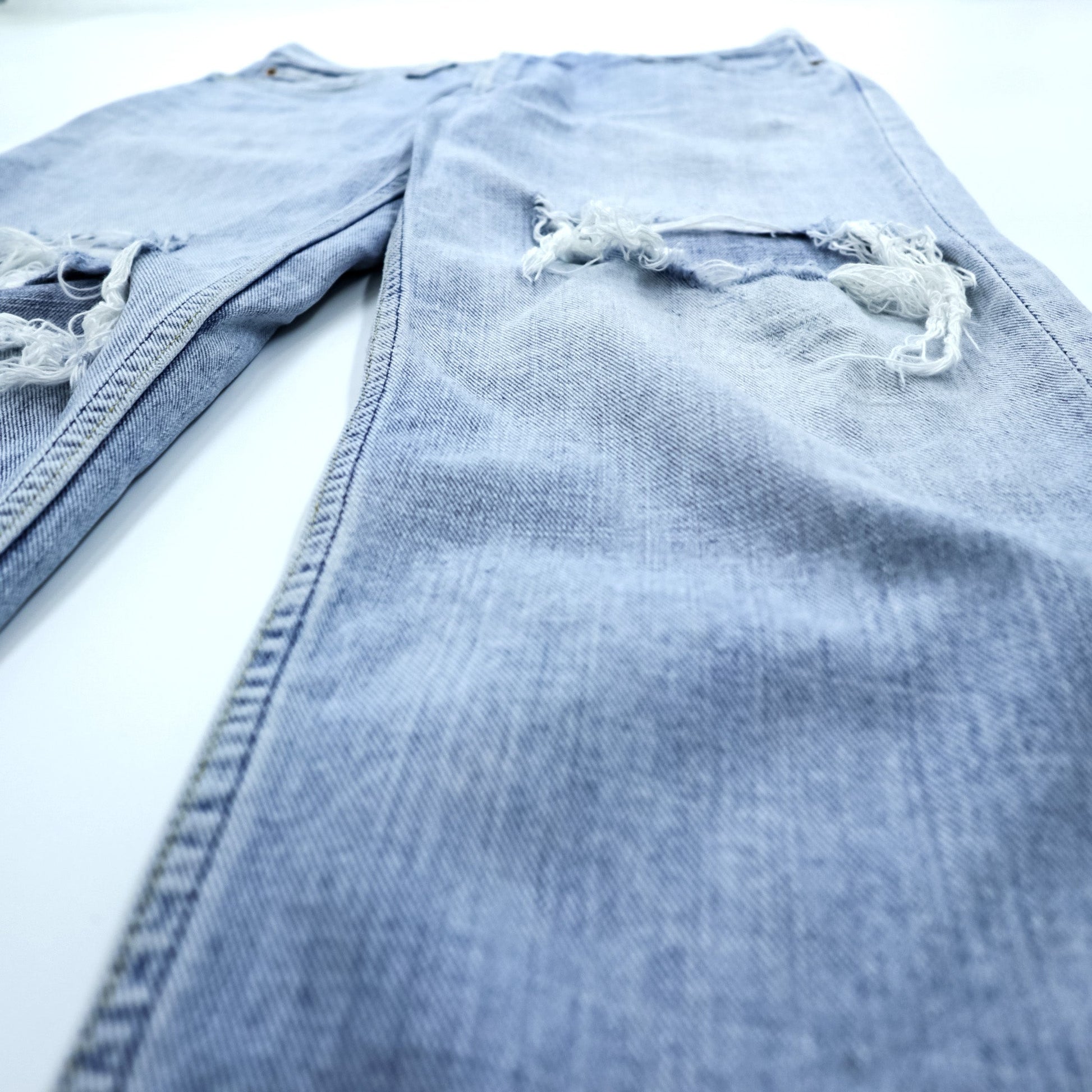 Levi's 533 ダメージ加工 クラッシュ デニムパンツ ジーンズ M インディゴ ボタン裏359 廃番 極東 フィリピン製