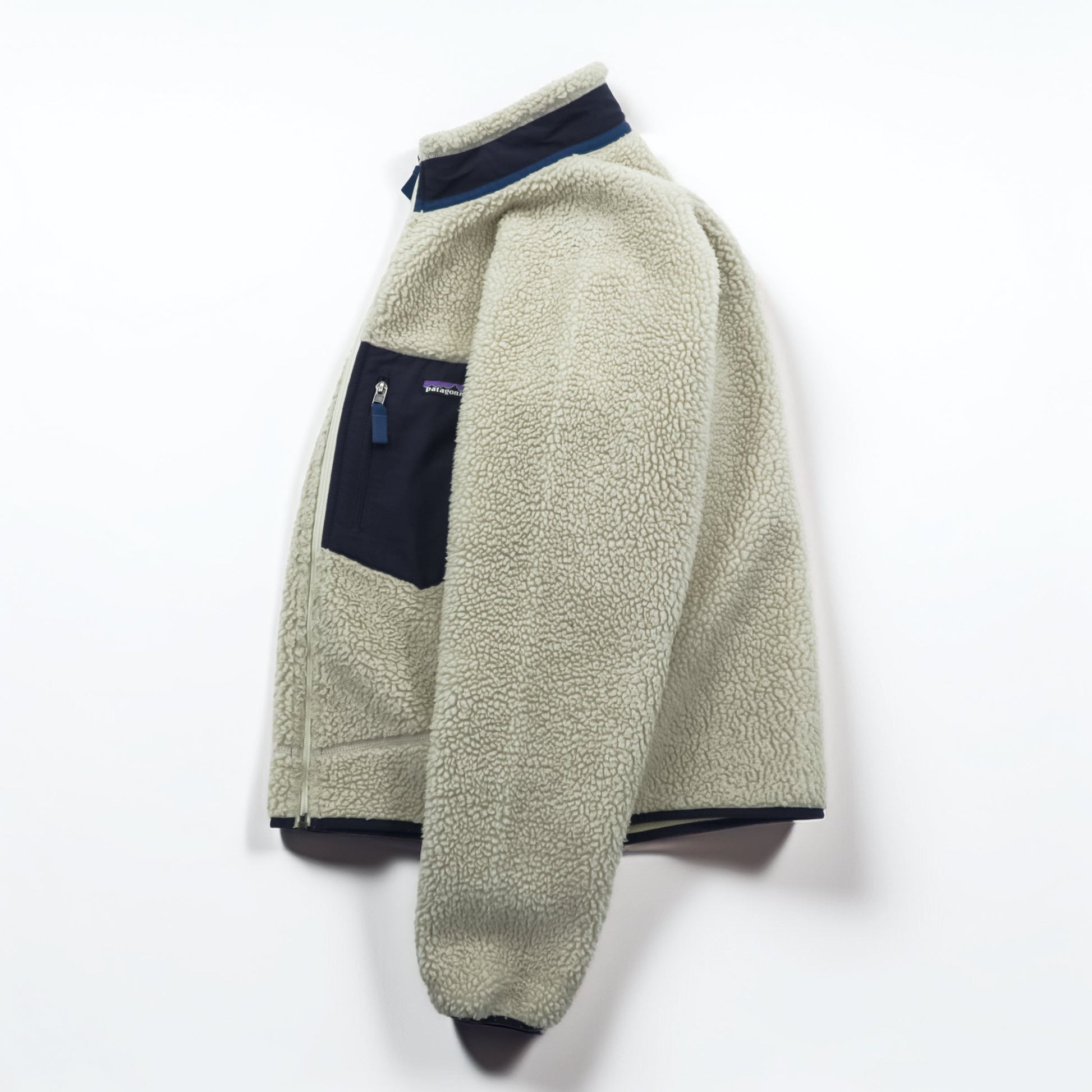 Patagonia クラシック レトロ X Classic Retro-X Fleece フリースジャケット S ナチュラル ネイビー スタンドカラー STY23056 FA17