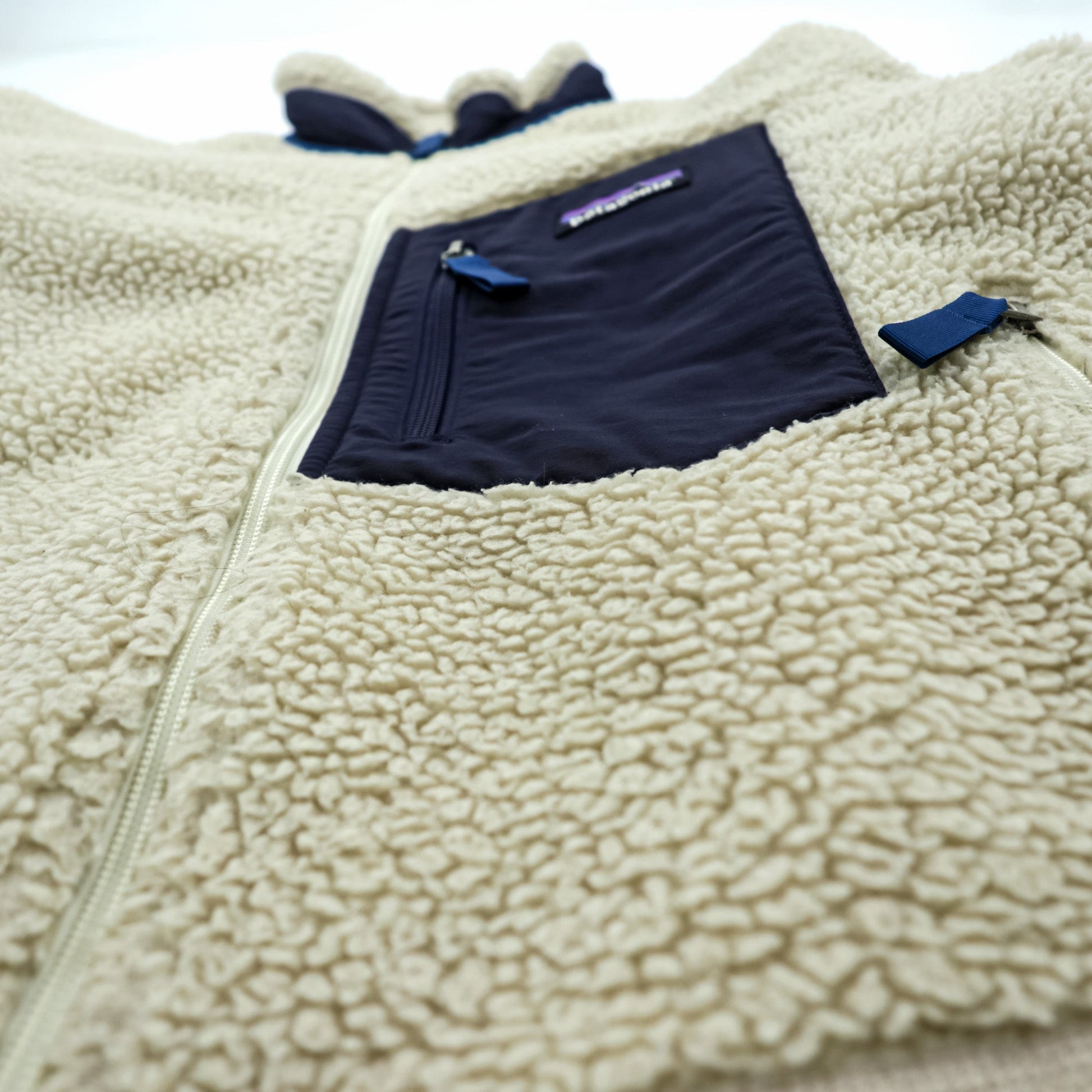 Patagonia クラシック レトロ X Classic Retro-X Fleece フリースジャケット S ナチュラル ネイビー スタンドカラー STY23056 FA17
