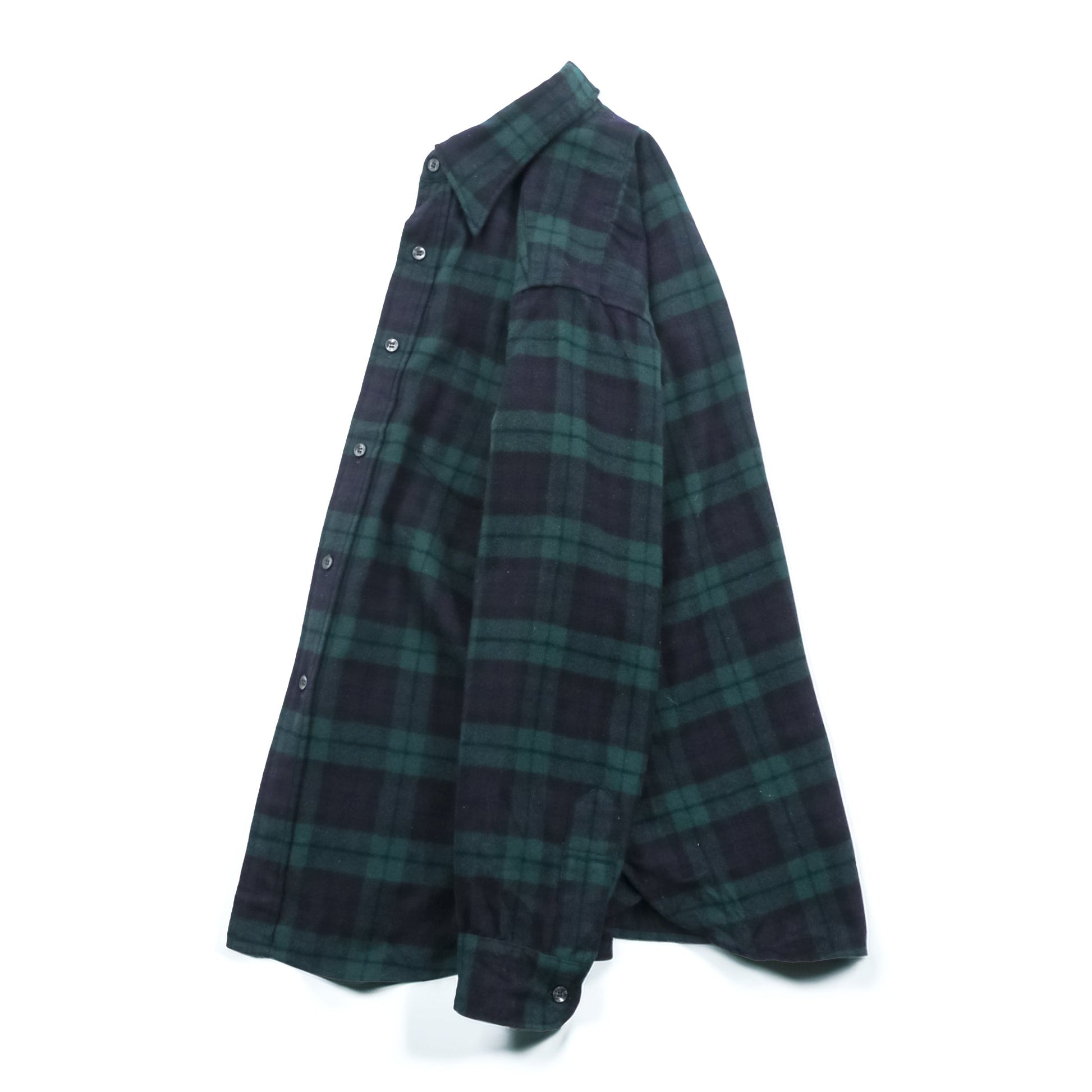 PENDLETON 70年代 USA製 ヴィンテージ ブラックウォッチ ウール フランネルシャツ M チェック ネイビー グリーン