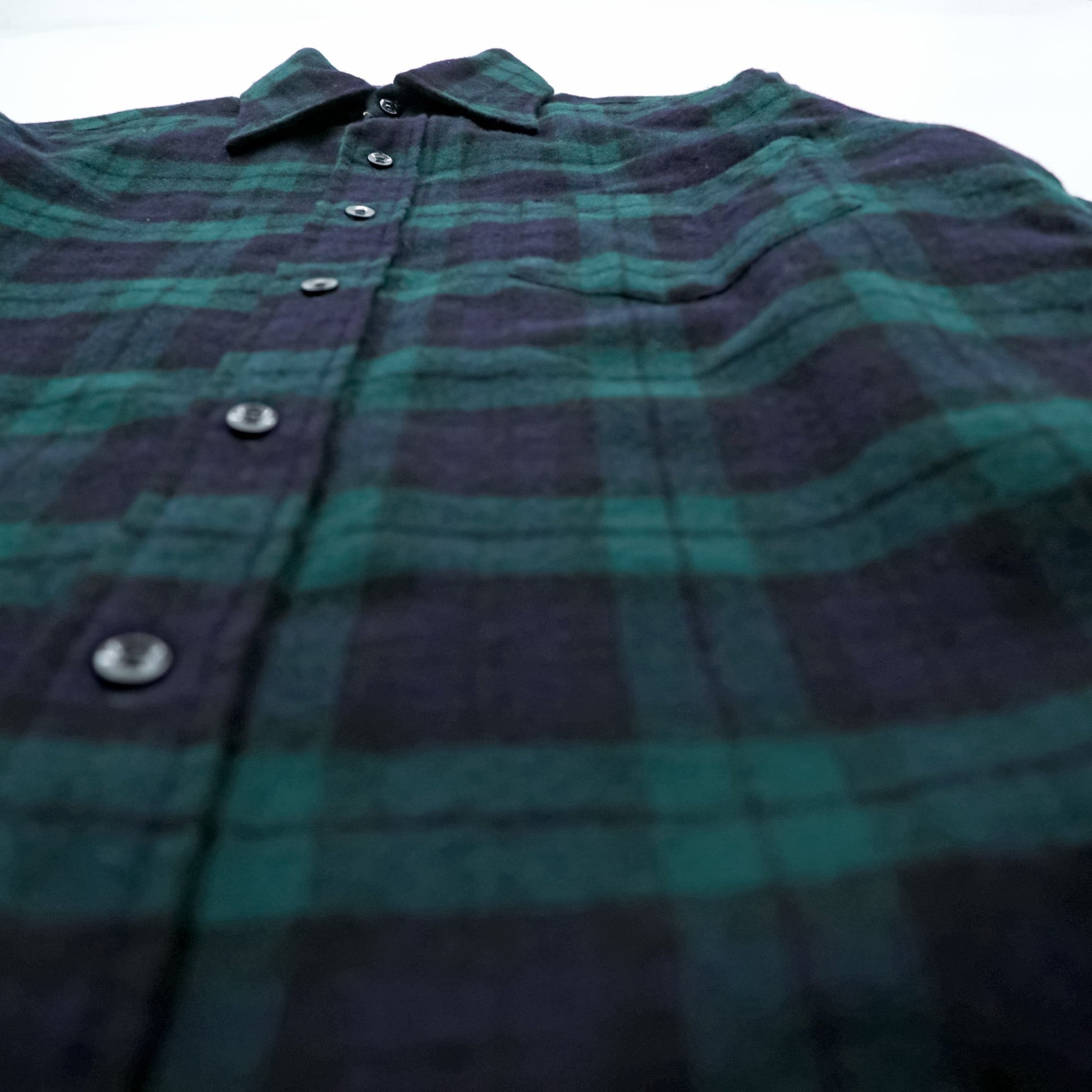 PENDLETON 70年代 USA製 ヴィンテージ ブラックウォッチ ウール フランネルシャツ M チェック ネイビー グリーン