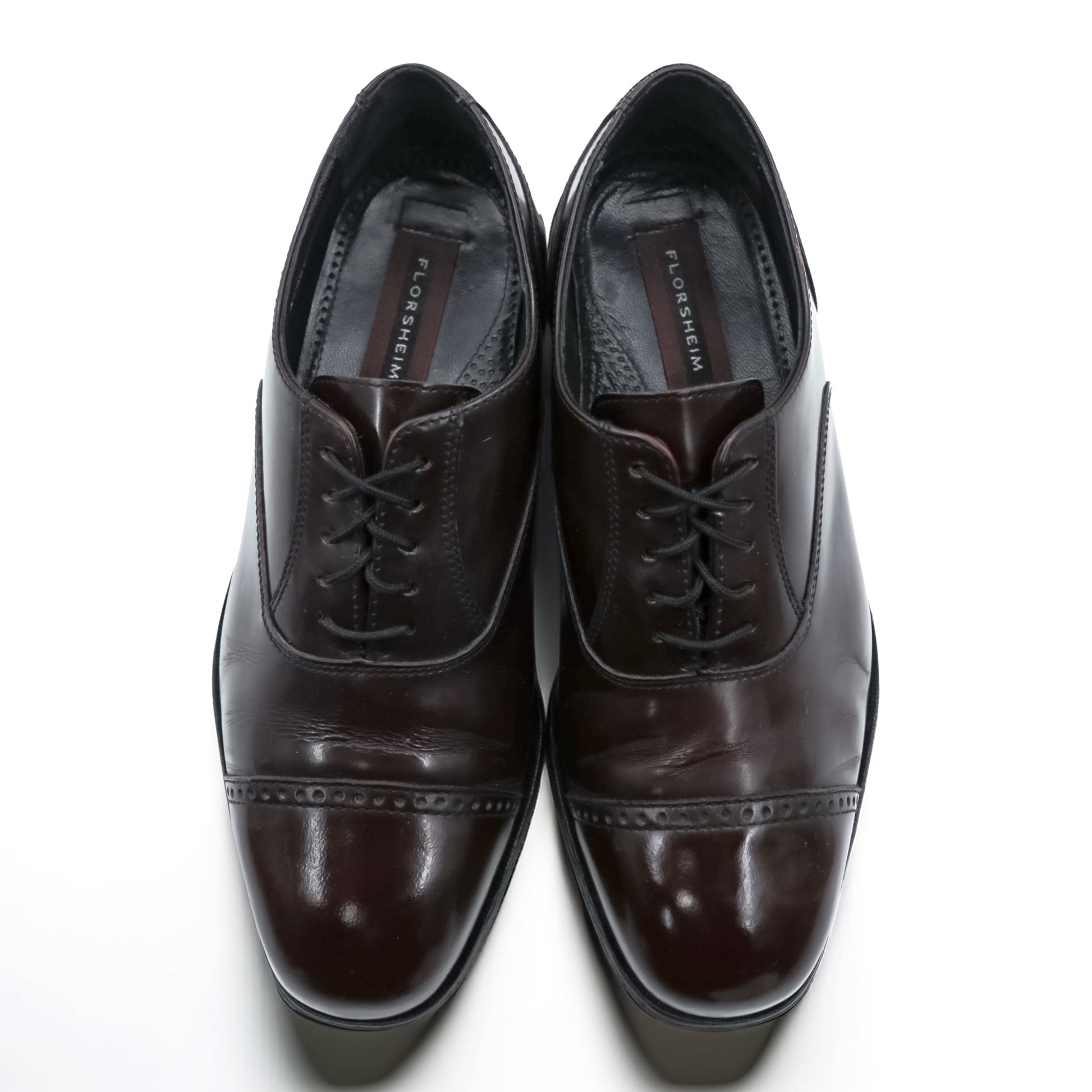 FLORSHEIM ストレートチップ ドレスシューズ 26.5cm バーガンディー 内羽根 キャップトゥ 17067-05