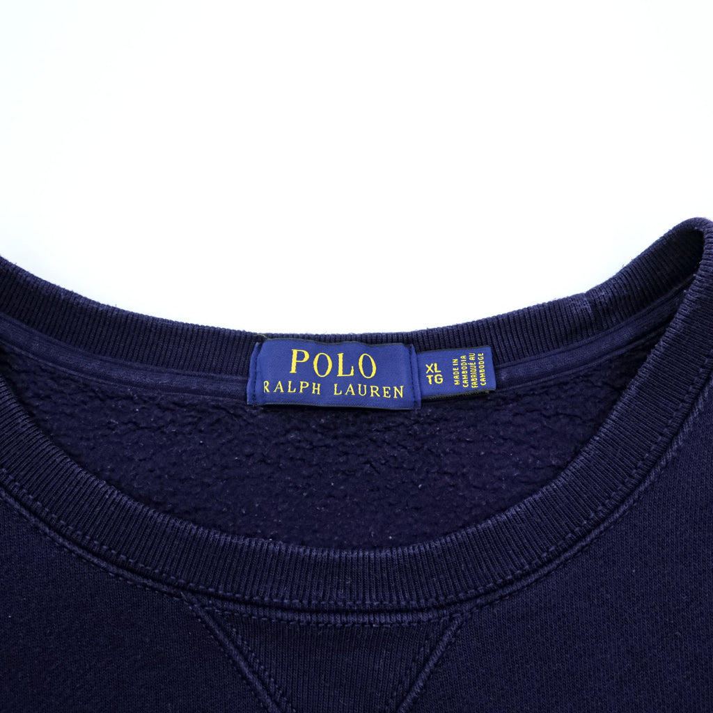 Polo Ralph Lauren 前V スウェット トレーナー XL ネイビー スモールポニー ロゴ 刺繍