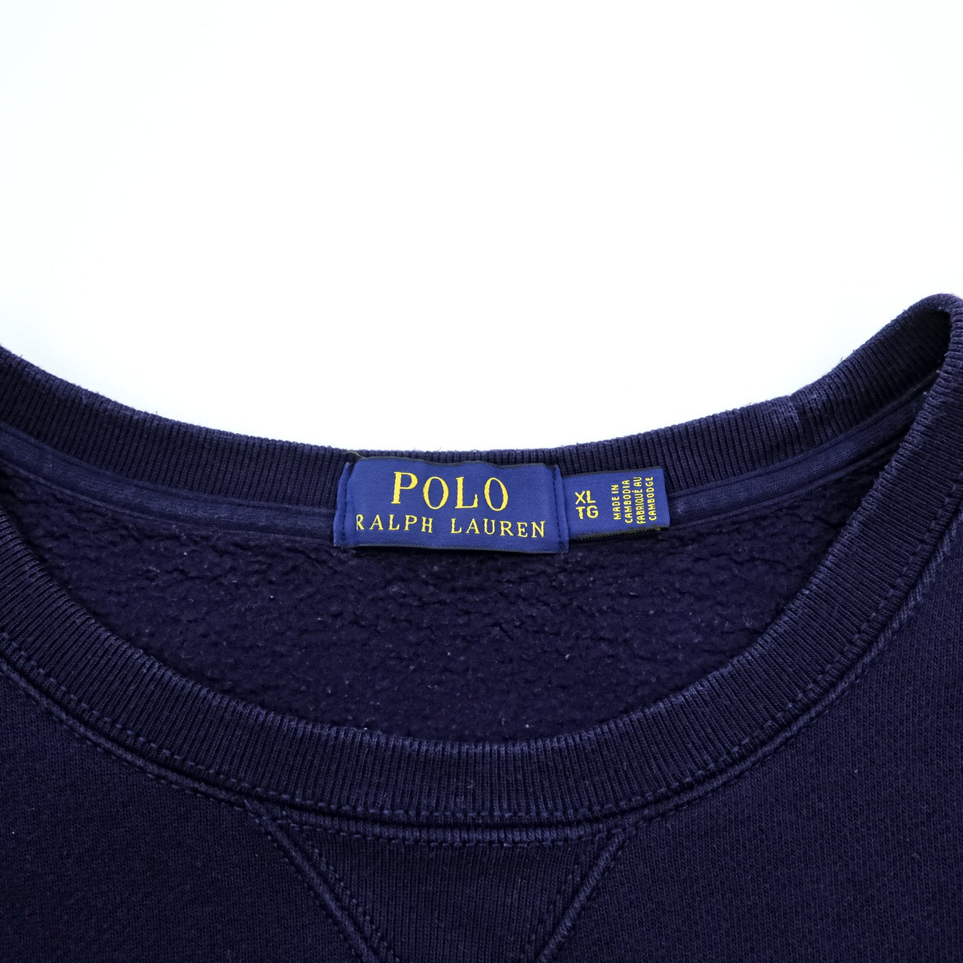Polo Ralph Lauren 前V スウェット トレーナー XL ネイビー スモールポニー ロゴ 刺繍