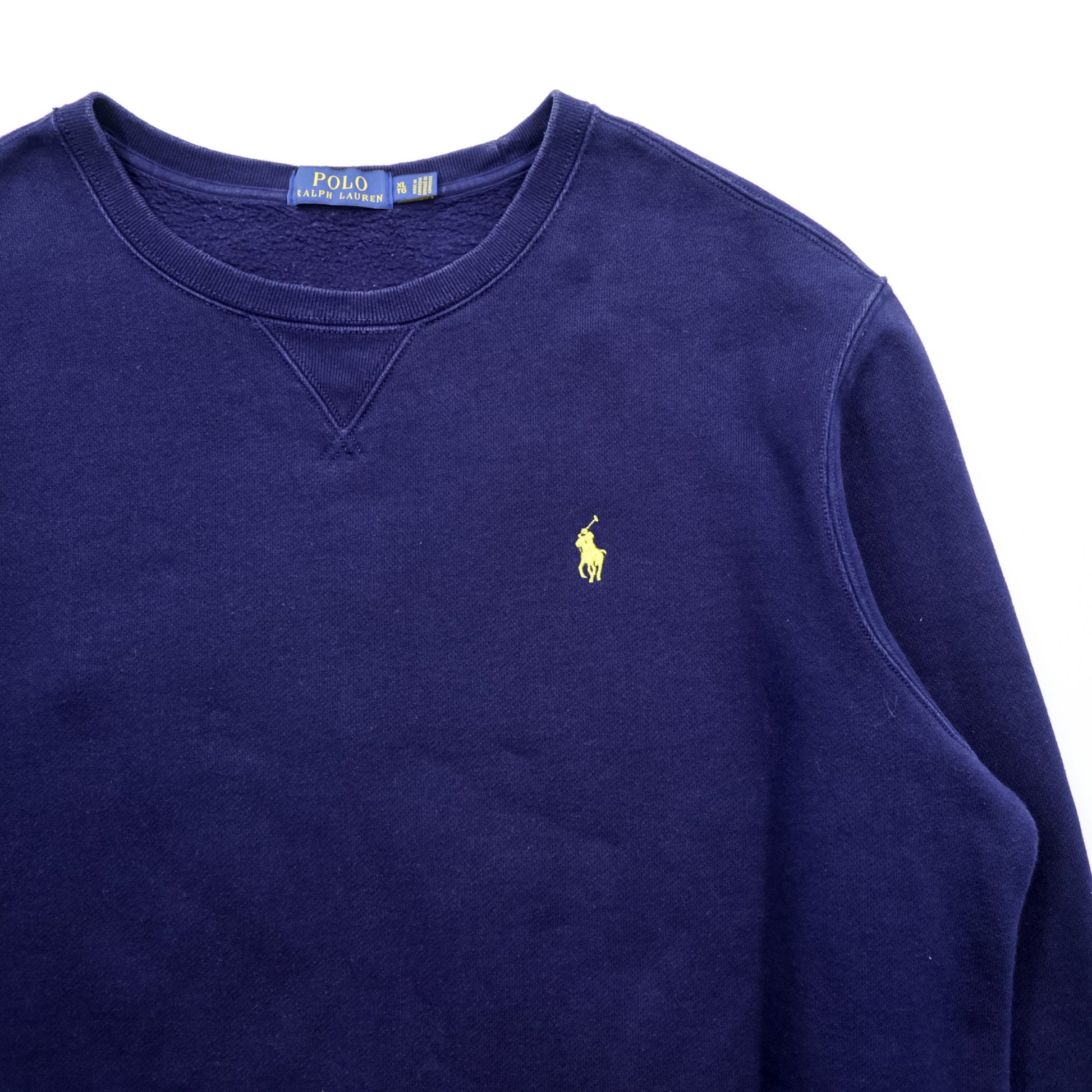 Polo Ralph Lauren 前V スウェット トレーナー XL ネイビー スモールポニー ロゴ 刺繍