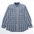 PENDLETON フランネルシャツ XL ブルー チェック Thomas Kay Collection エルボーパッチ 胸ポケット